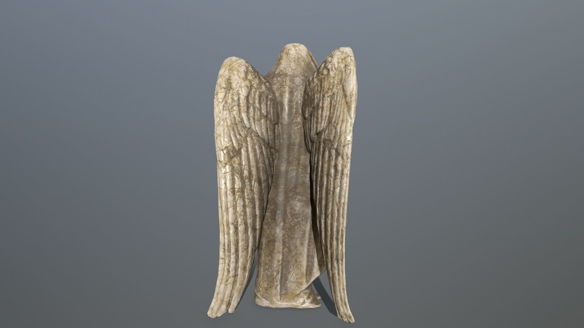 Angel Statue 1 Low-poly 3D model_4