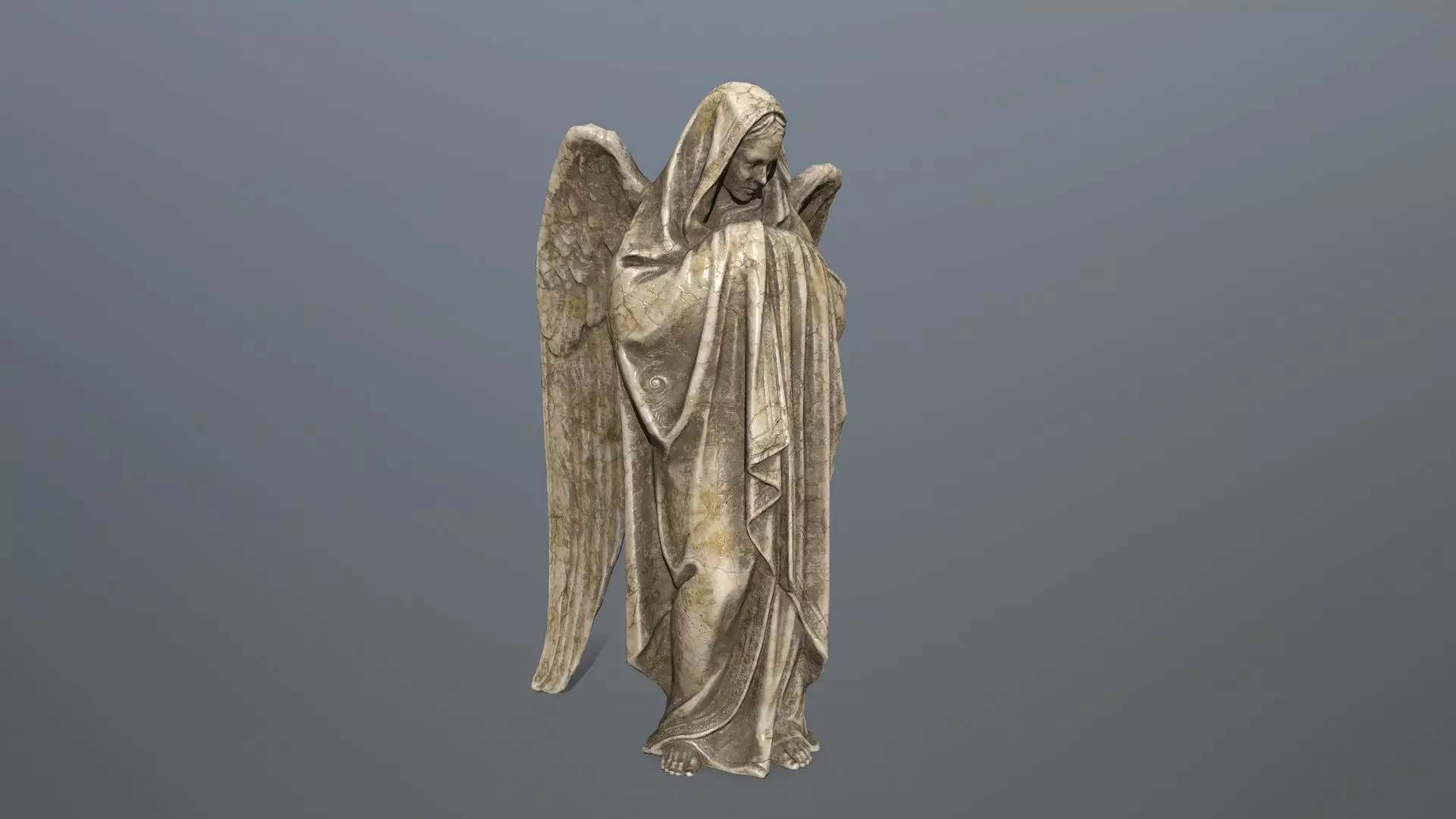 Angel Statue 1 Low-poly 3D model_0
