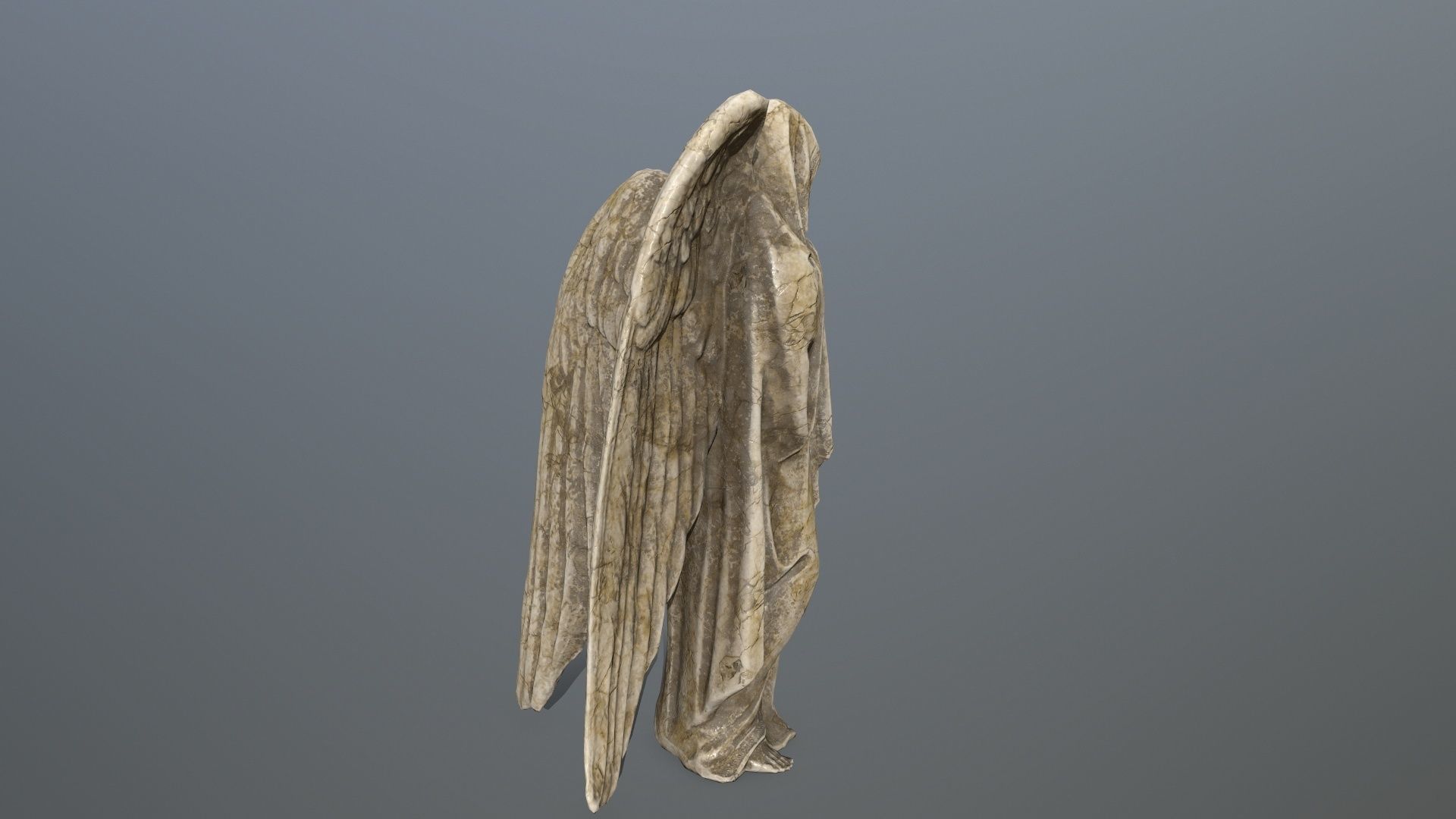 Angel Statue 1 Low-poly 3D model_5