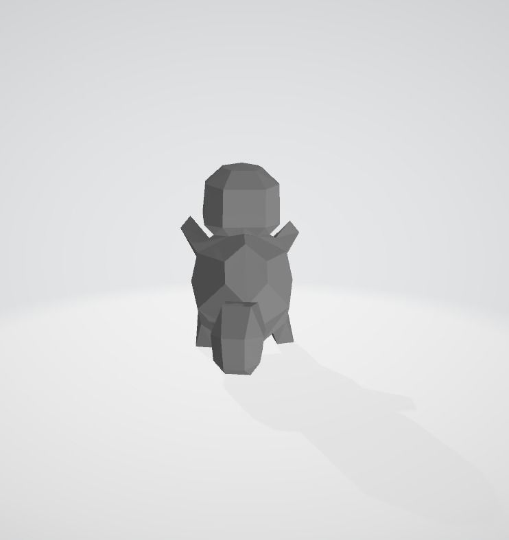 Squirtle Low Poly Pokemon 3D print model_3