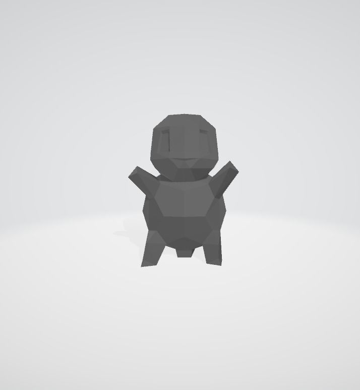 Squirtle Low Poly Pokemon 3D print model_1