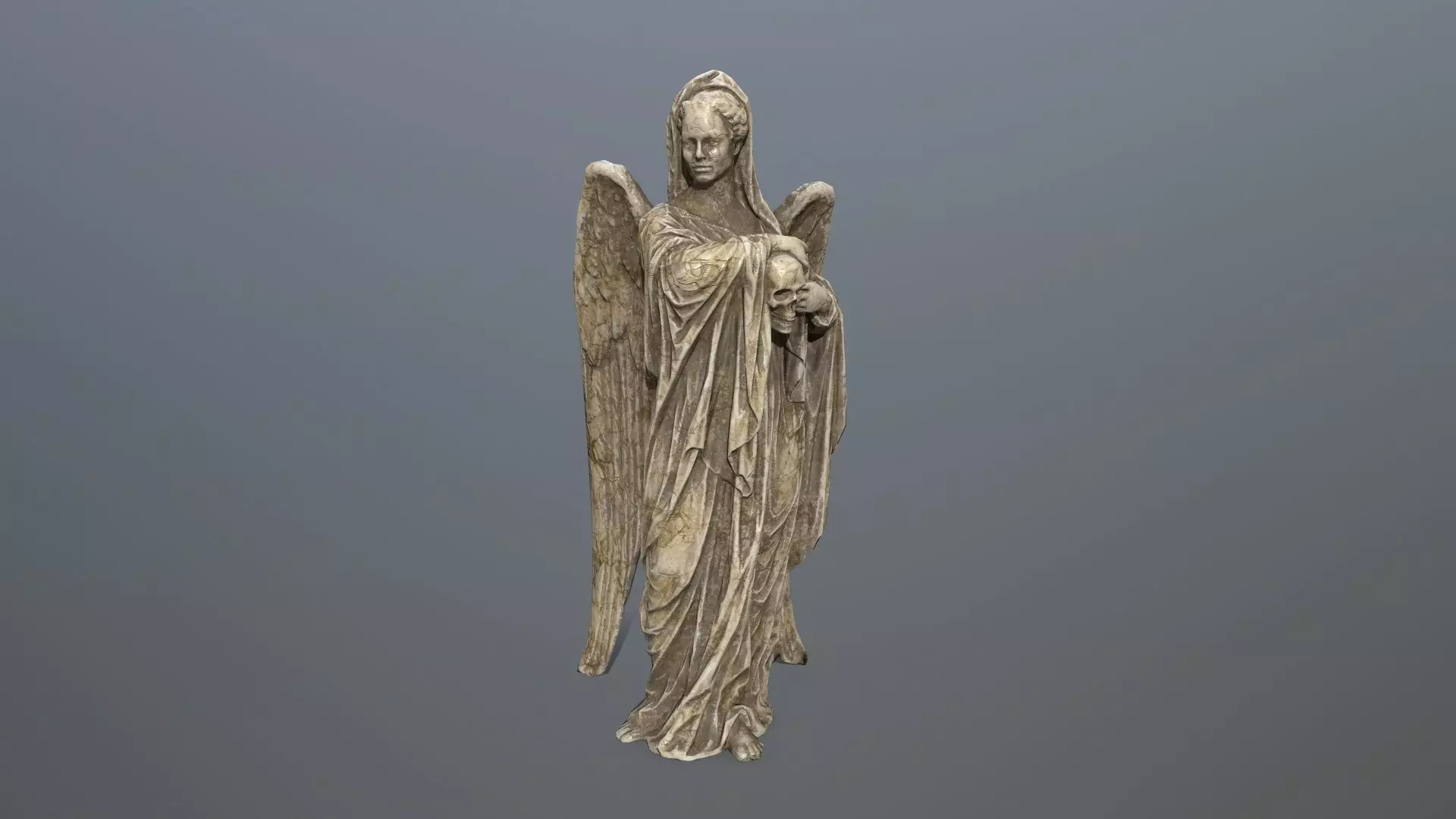 Angel Statue 2 Low-poly 3D model_0