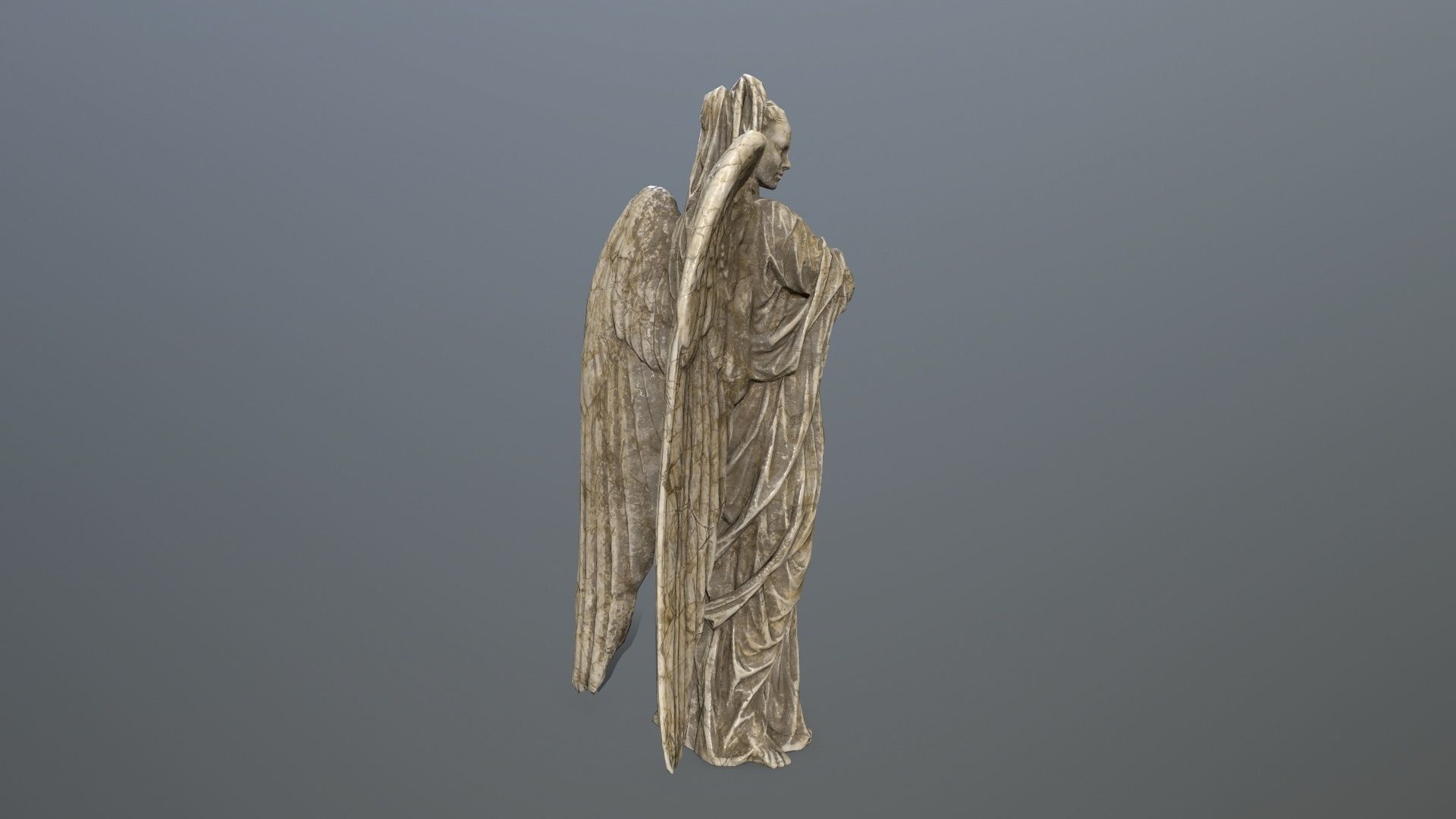 Angel Statue 2 Low-poly 3D model_5