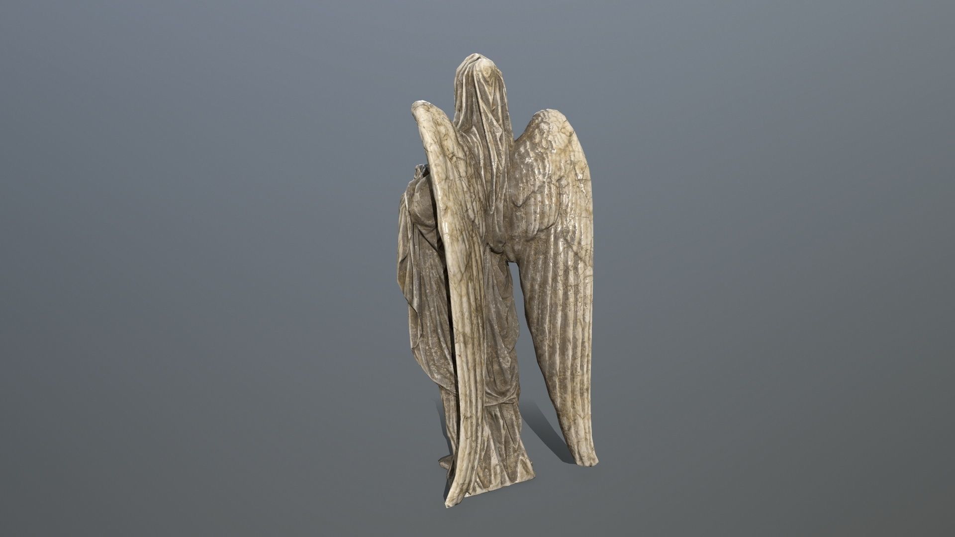 Angel Statue 2 Low-poly 3D model_3