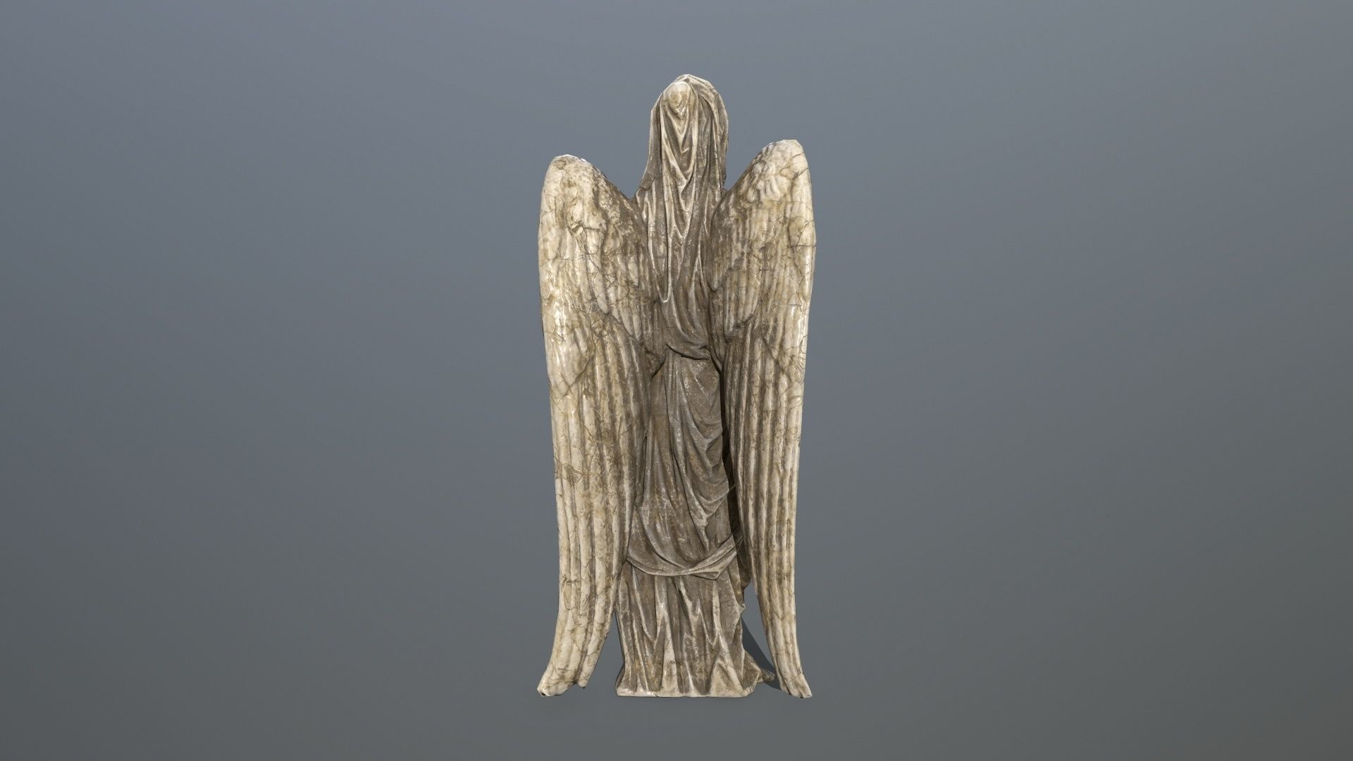 Angel Statue 2 Low-poly 3D model_4