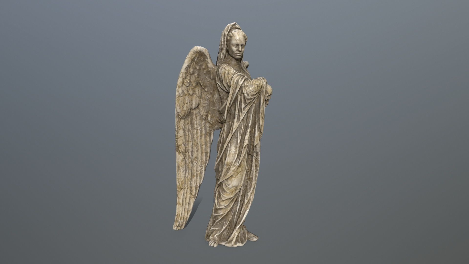 Angel Statue 2 Low-poly 3D model_6