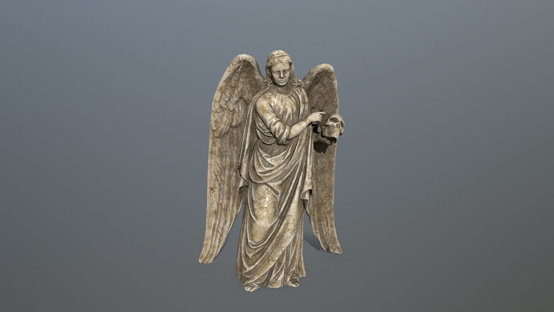 Angel Statue 3 Low-poly 3D model_6