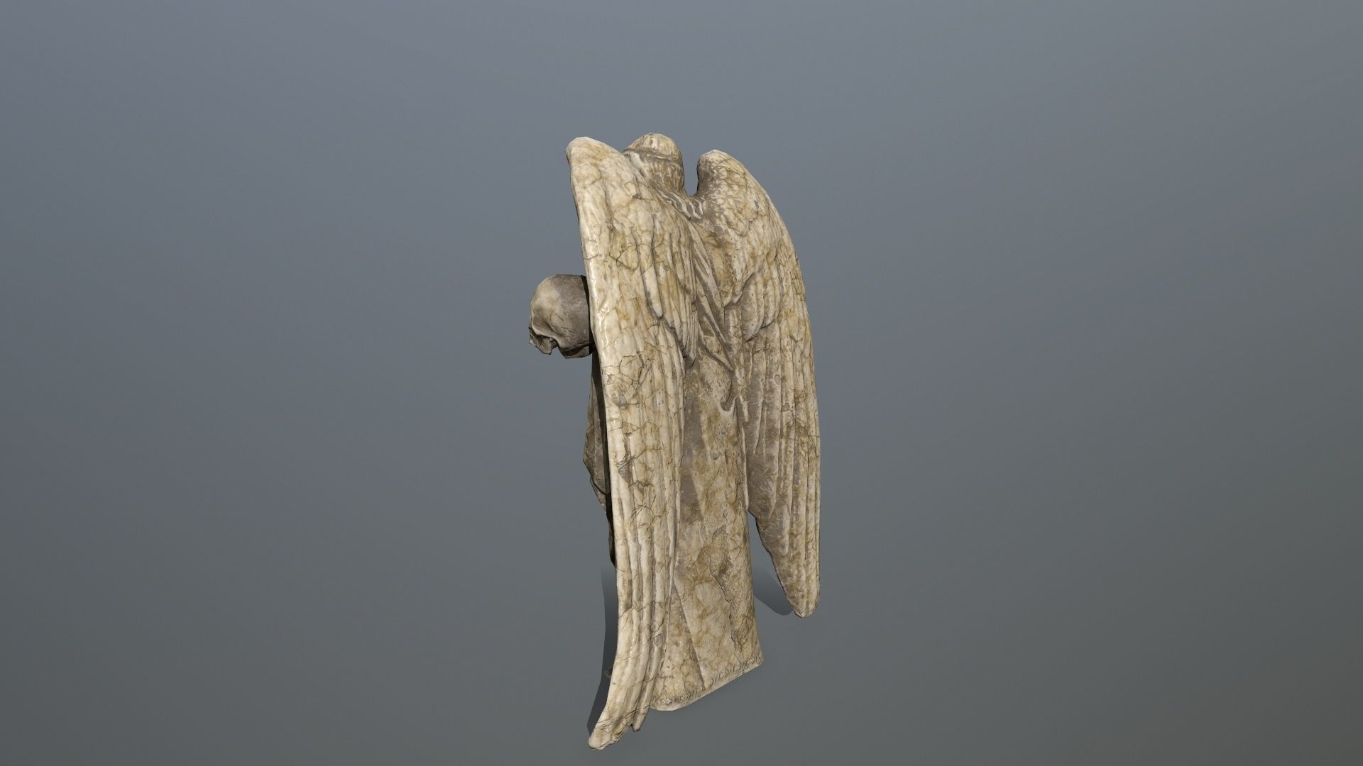 Angel Statue 3 Low-poly 3D model_2