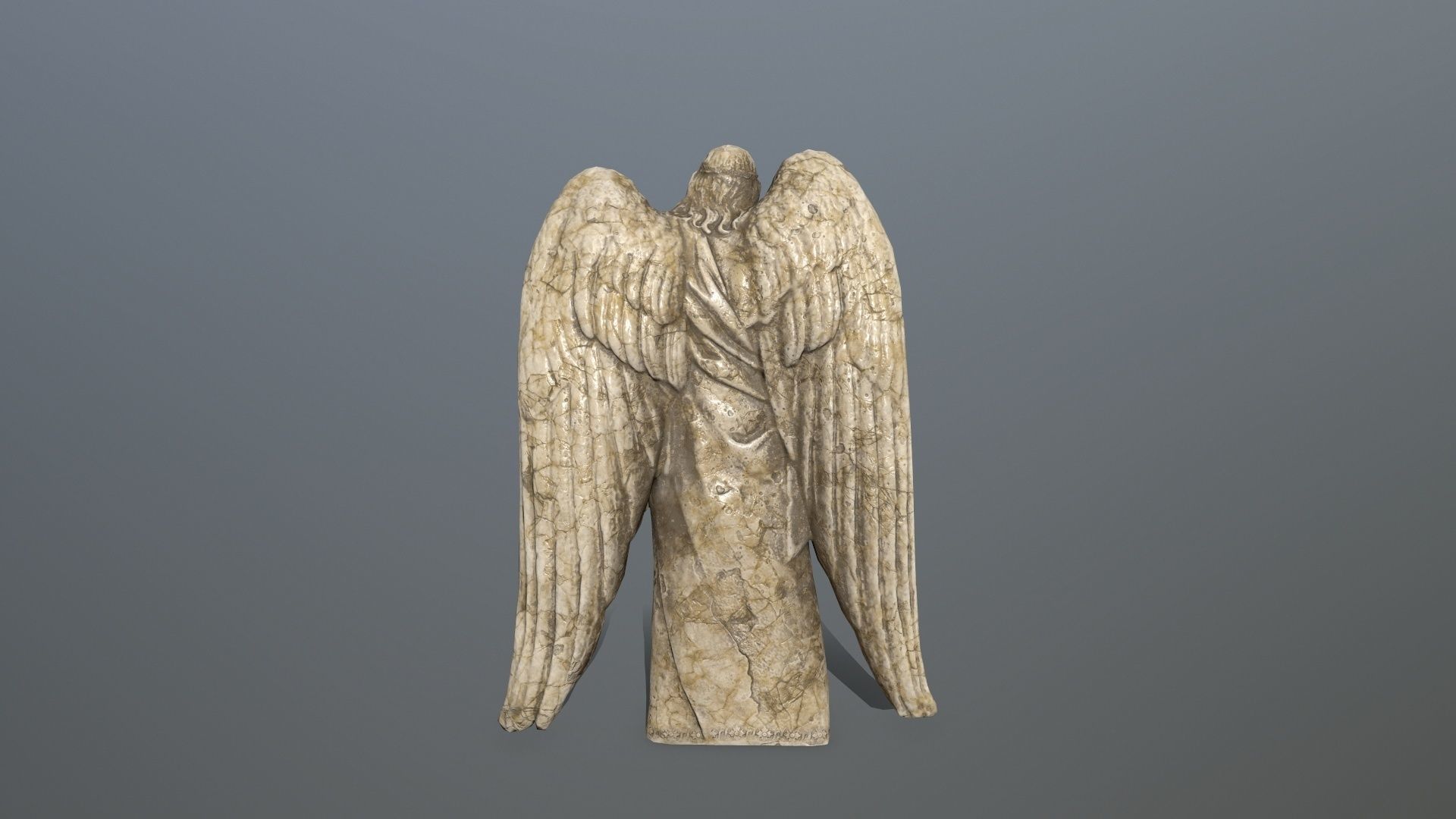 Angel Statue 3 Low-poly 3D model_3