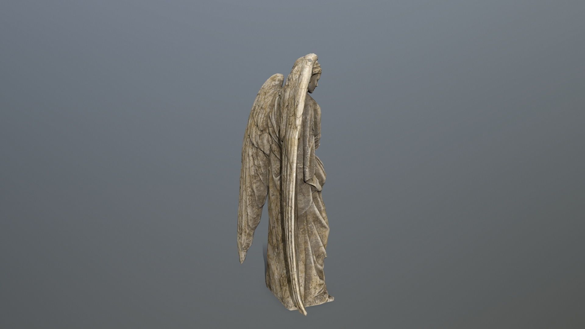 Angel Statue 3 Low-poly 3D model_4