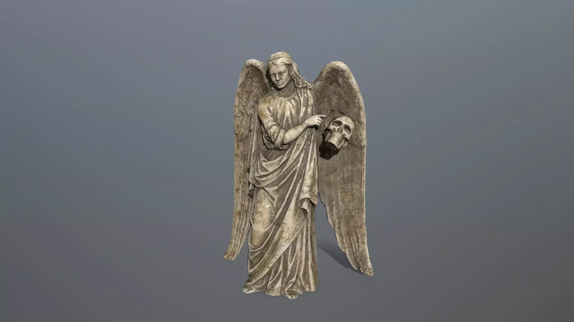 Angel Statue 3 Low-poly 3D model_0