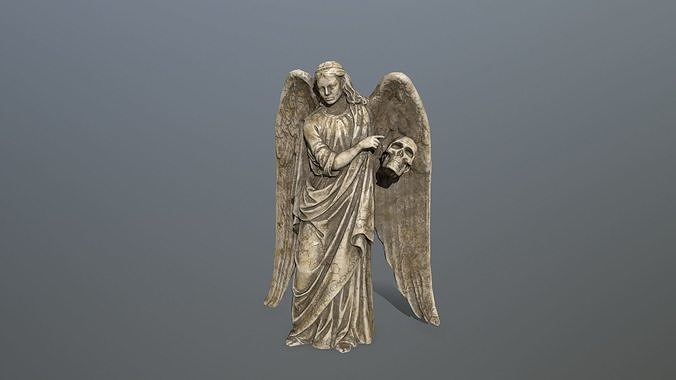Angel Statue 3 Low-poly 3D model
