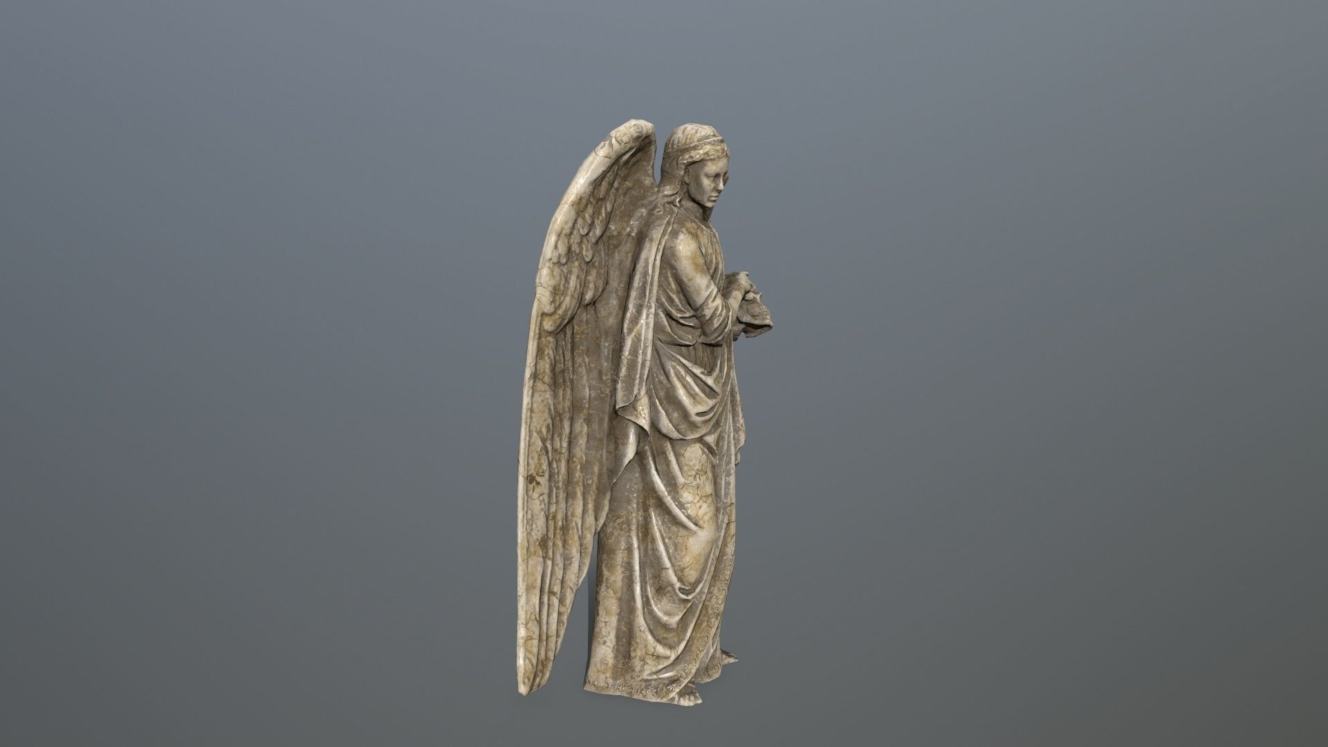 Angel Statue 3 Low-poly 3D model_5