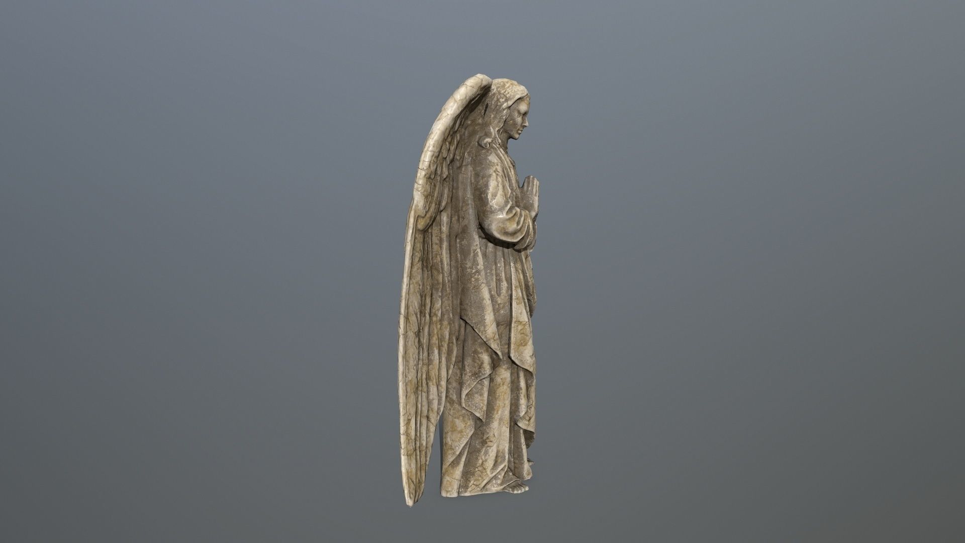 Angel Statue 4 Low-poly 3D model_1