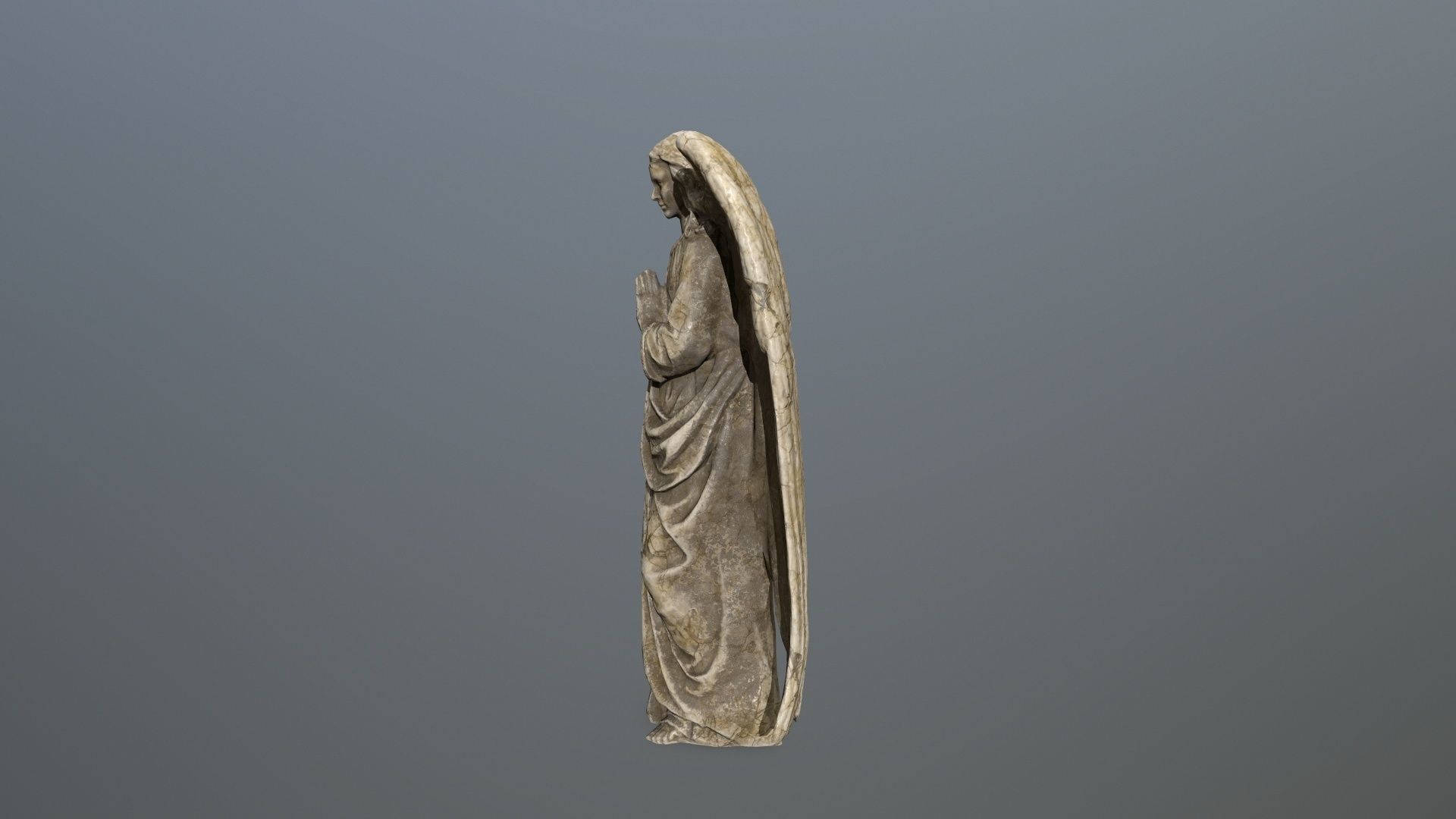 Angel Statue 4 Low-poly 3D model_4