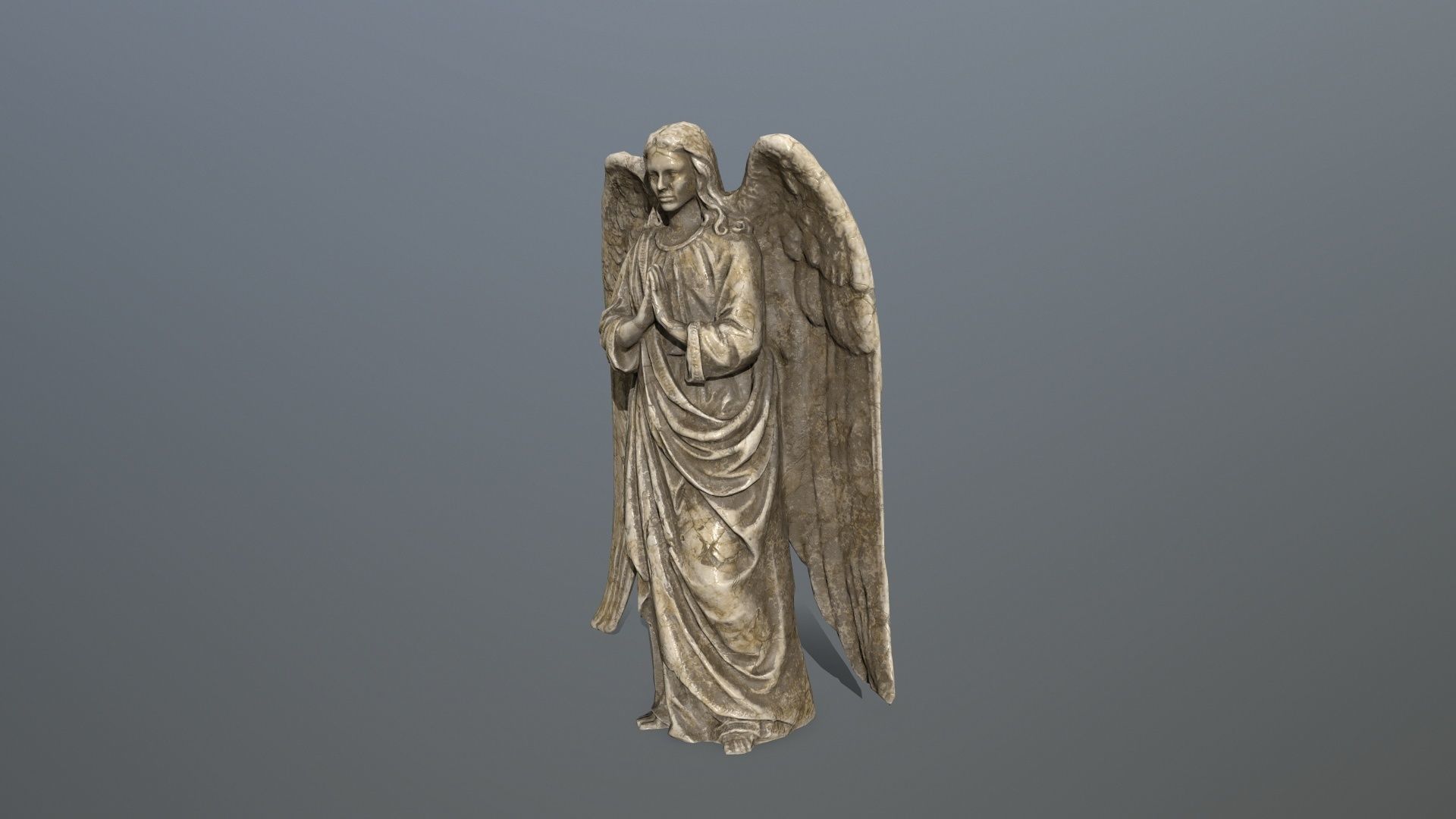 Angel Statue 4 Low-poly 3D model_5