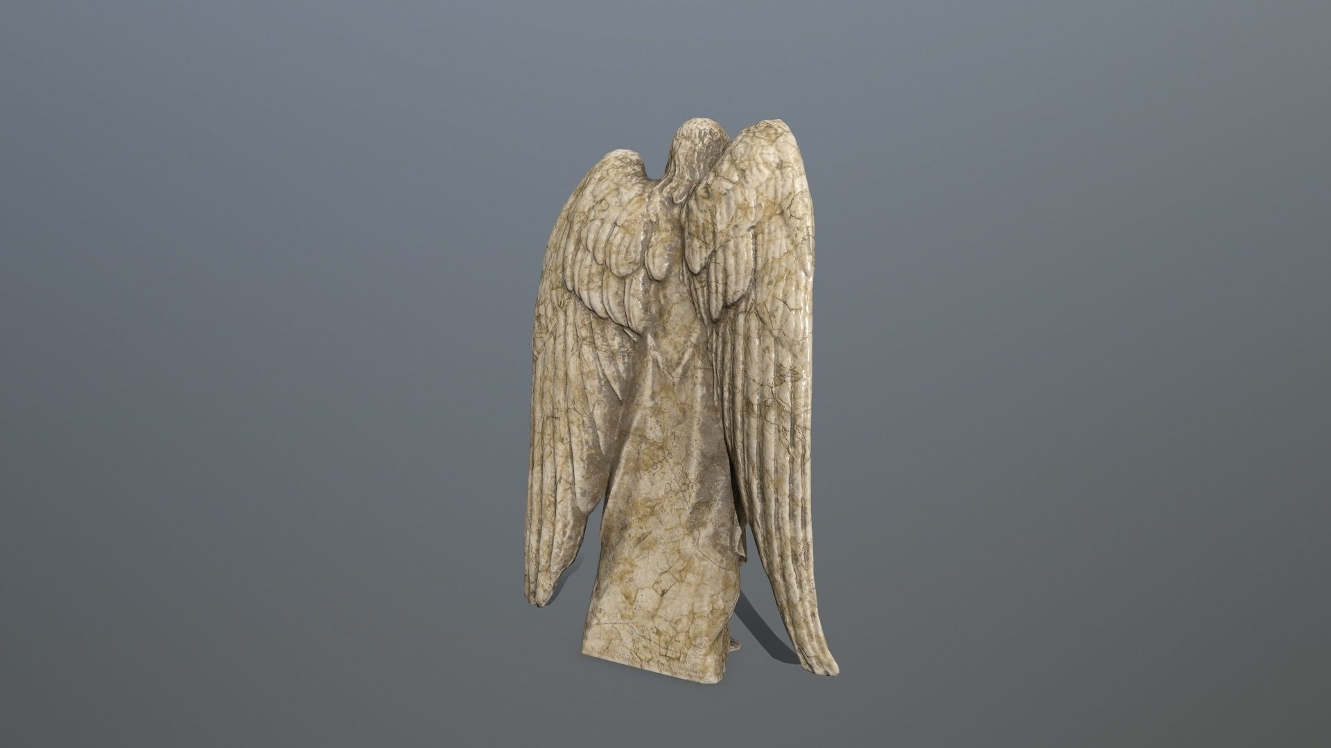 Angel Statue 4 Low-poly 3D model_2