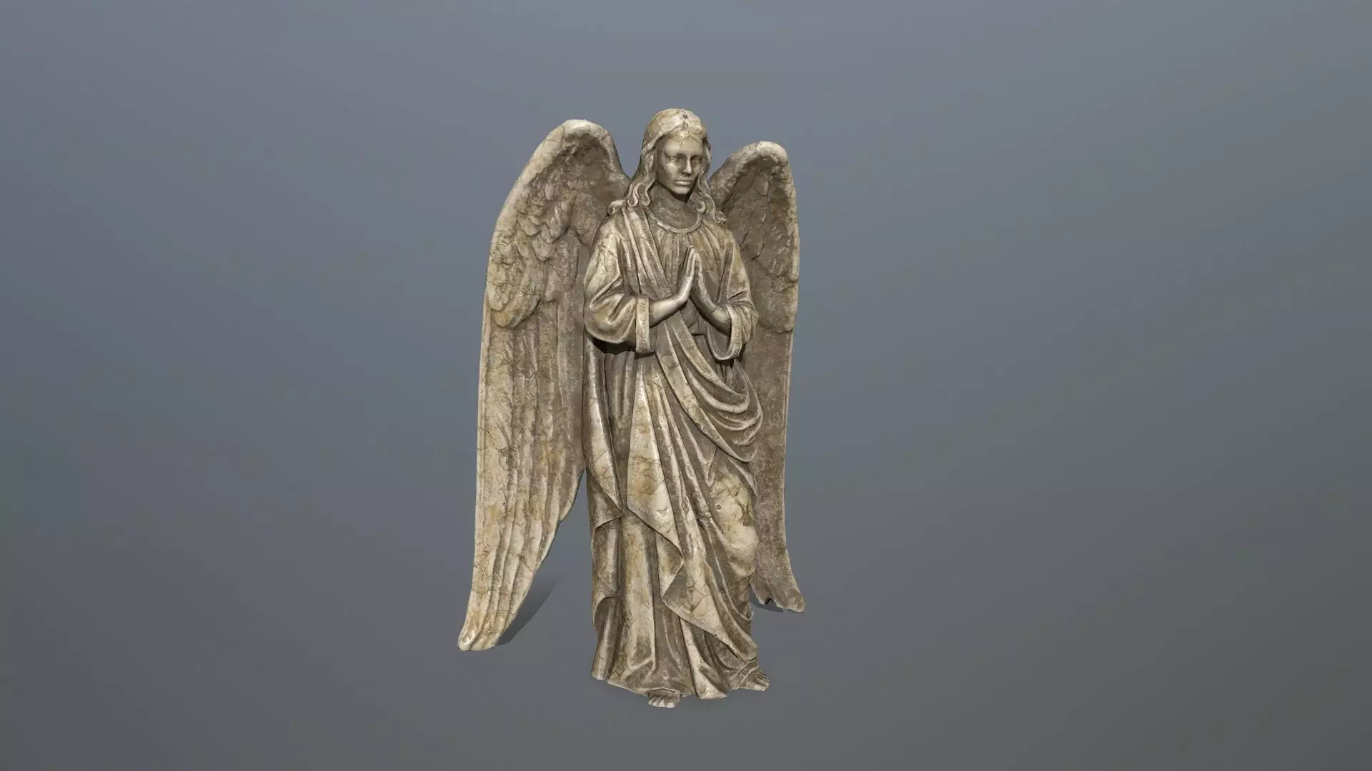 Angel Statue 4 Low-poly 3D model_0