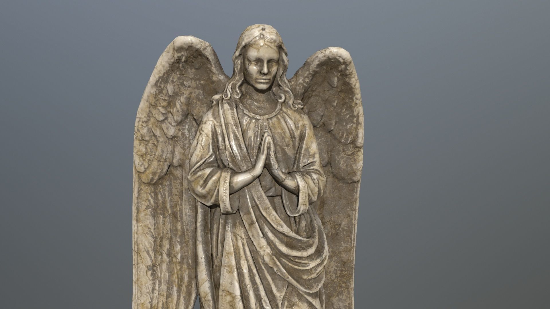 Angel Statue 4 Low-poly 3D model_6