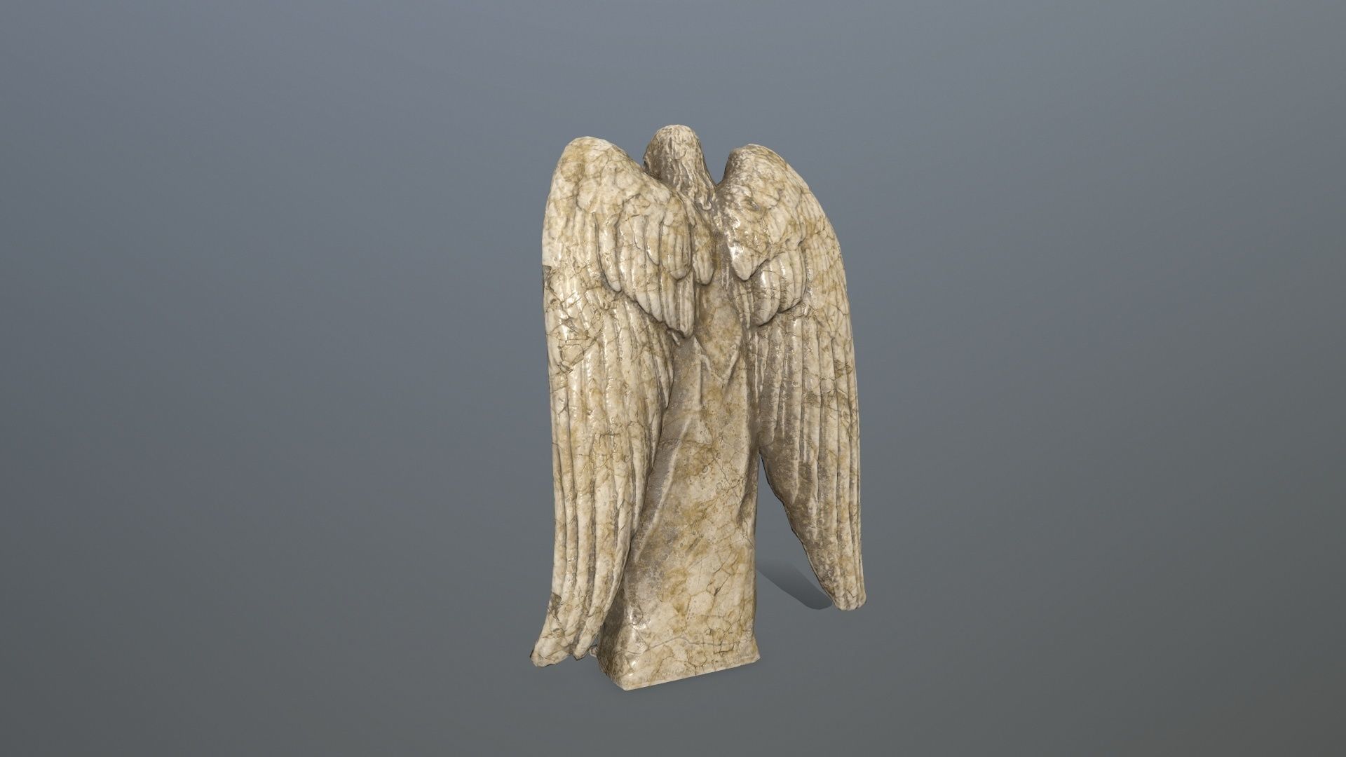 Angel Statue 4 Low-poly 3D model_3
