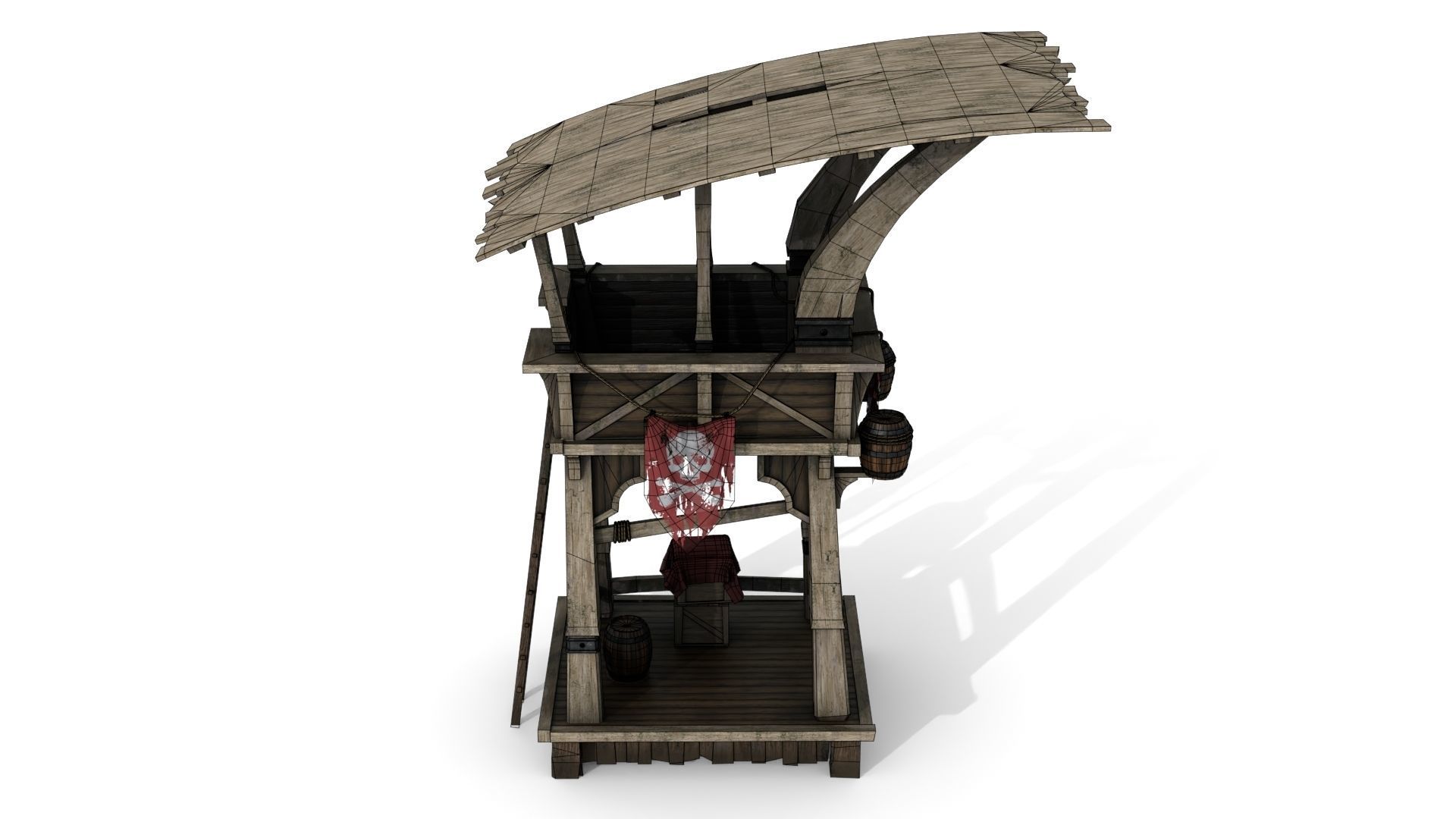 Wooden Watchtower Low-poly 3D model_17