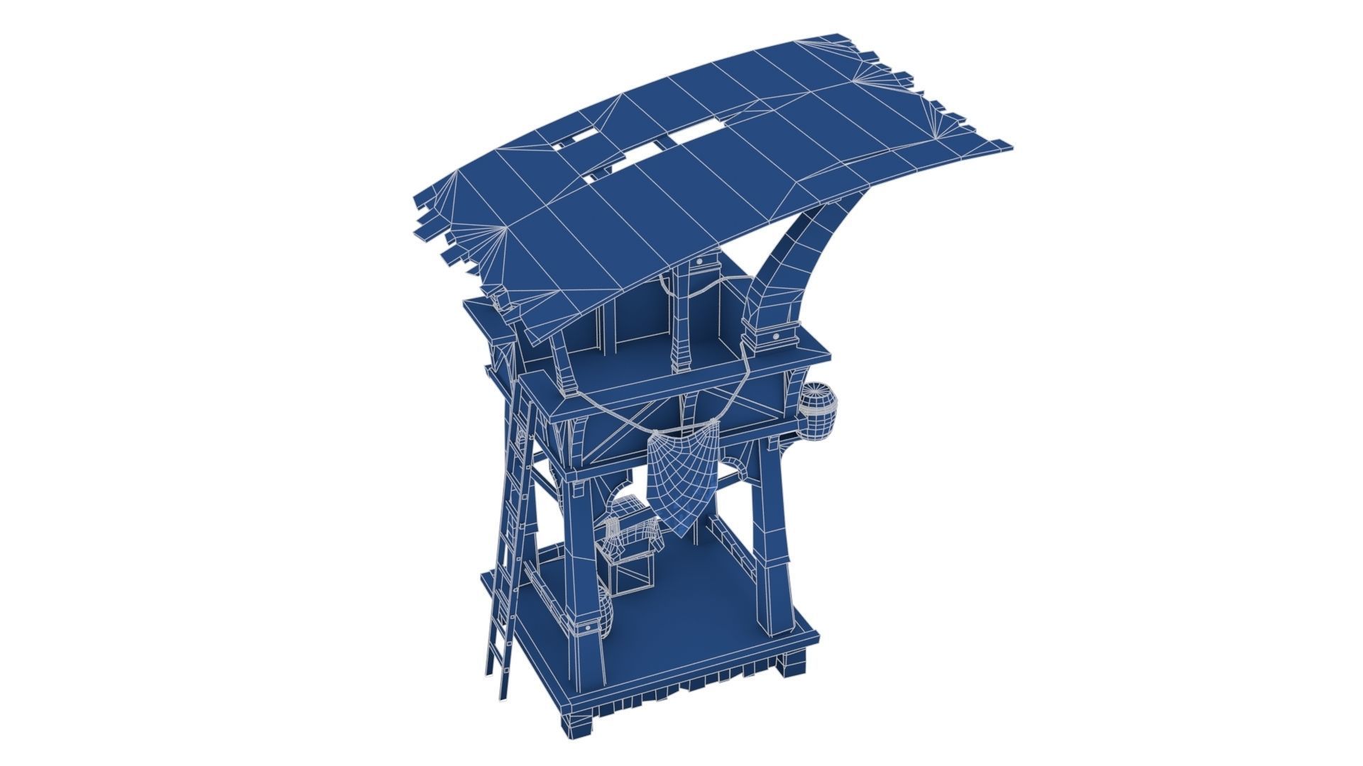 Wooden Watchtower Low-poly 3D model_25