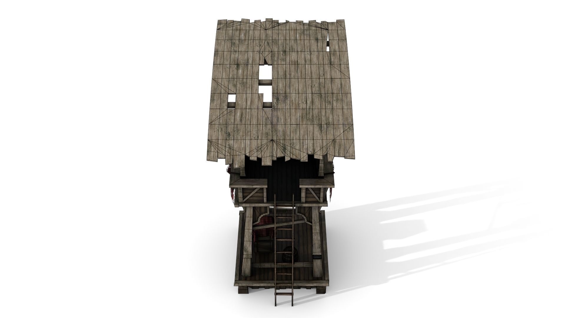 Wooden Watchtower Low-poly 3D model_14