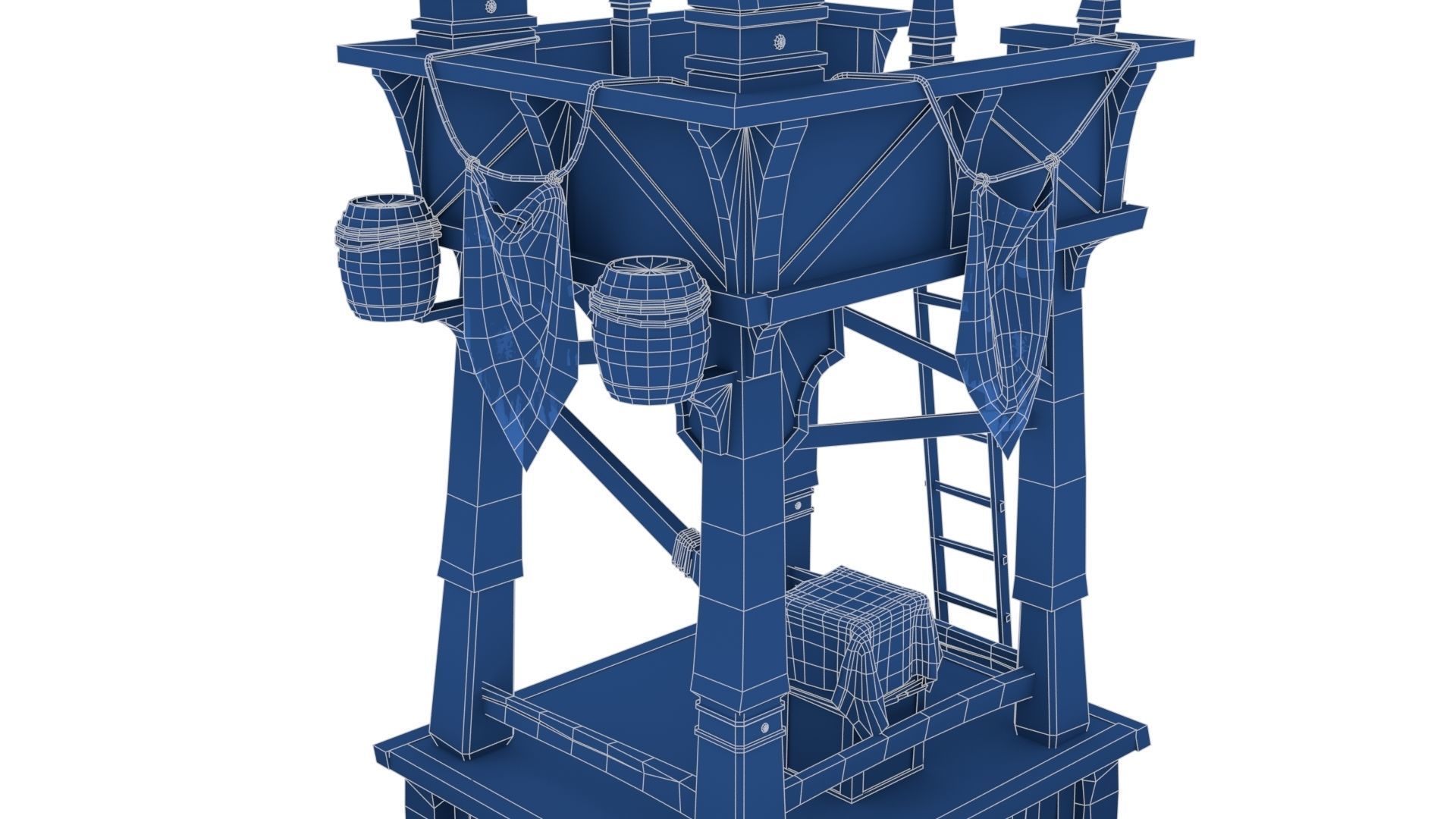 Wooden Watchtower Low-poly 3D model_28