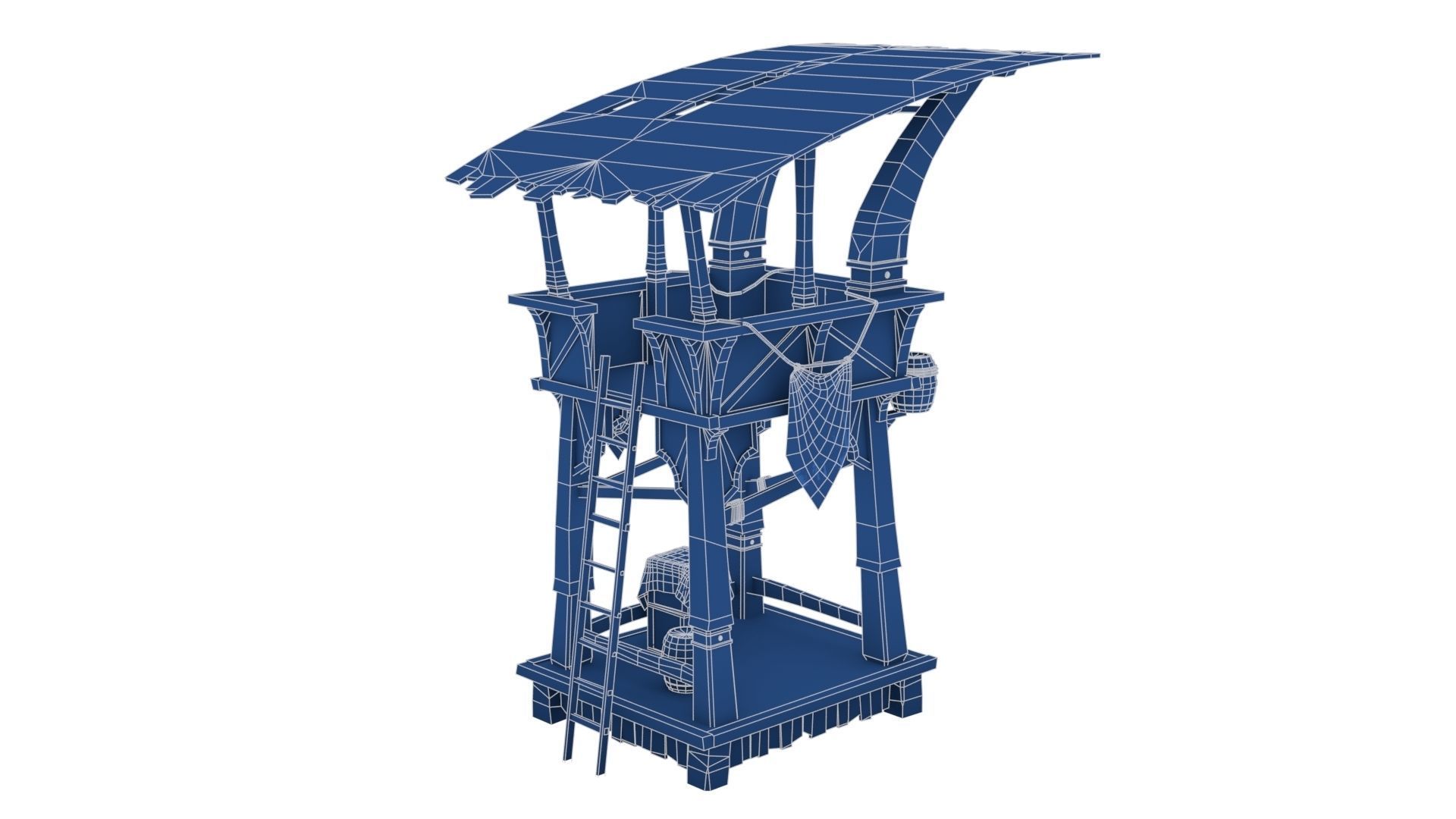 Wooden Watchtower Low-poly 3D model_21