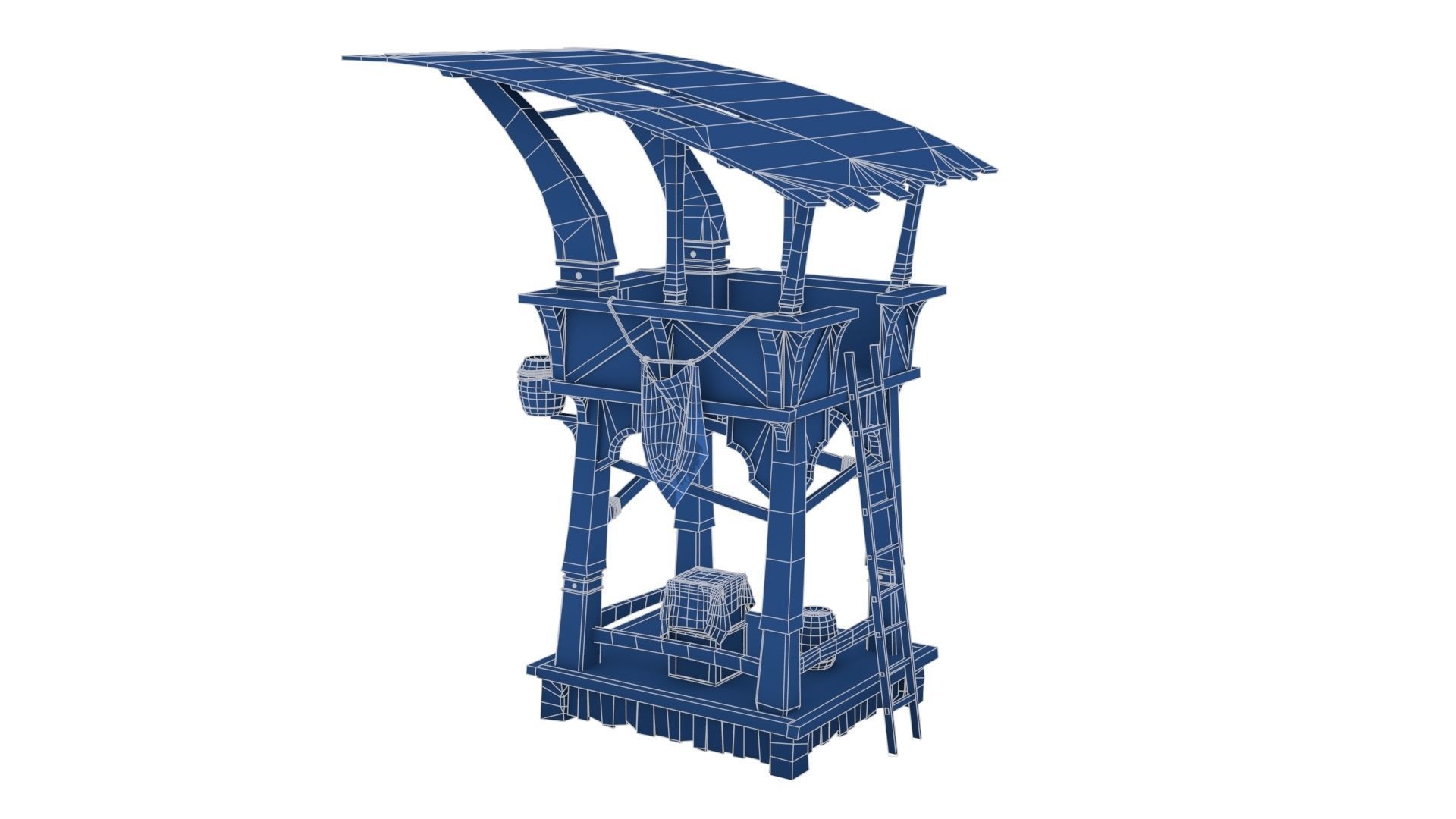 Wooden Watchtower Low-poly 3D model_23
