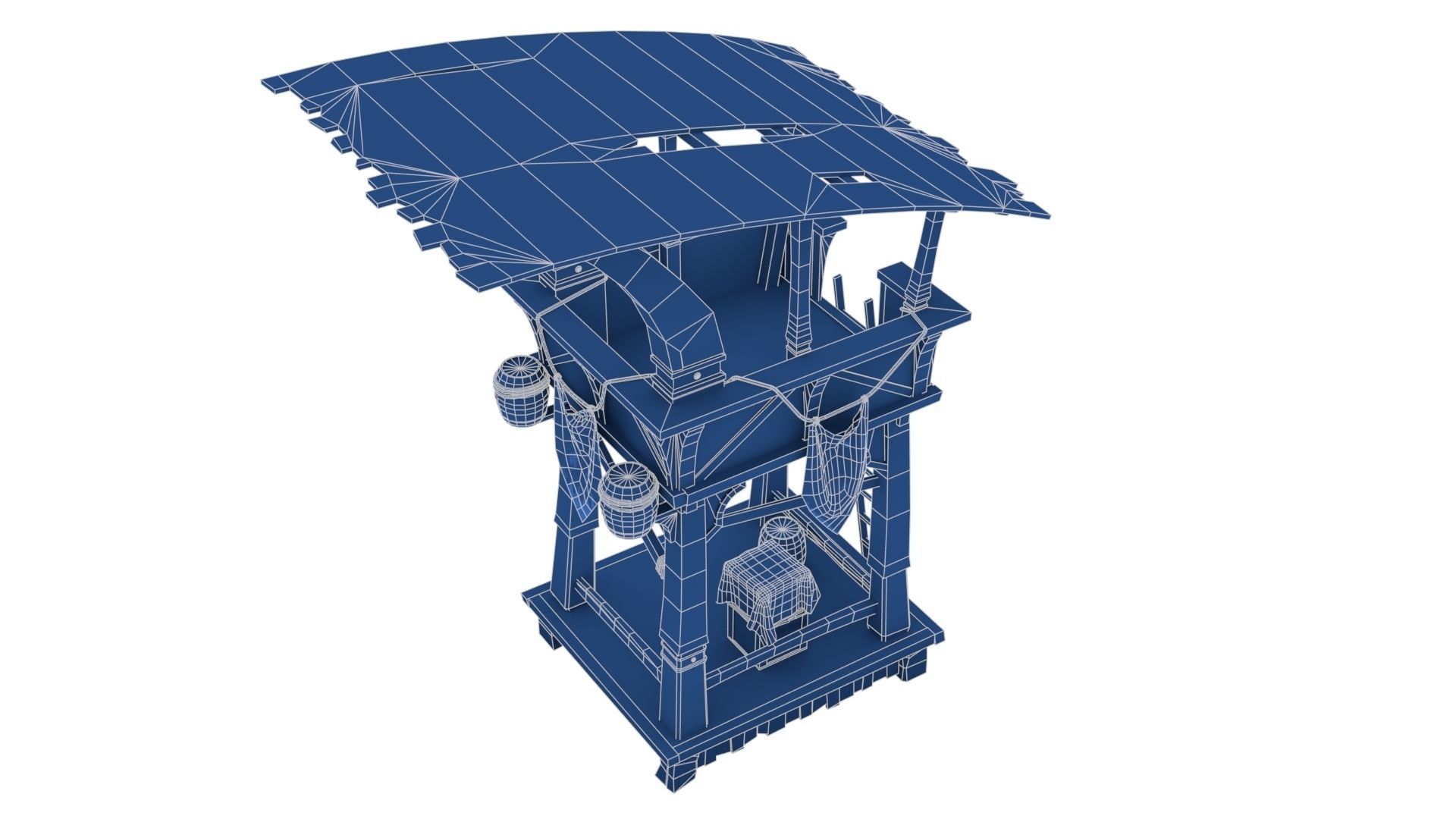 Wooden Watchtower Low-poly 3D model_22