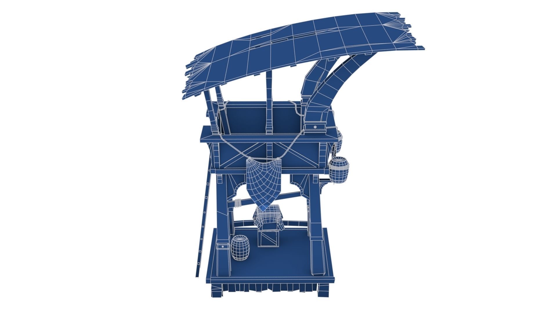 Wooden Watchtower Low-poly 3D model_27