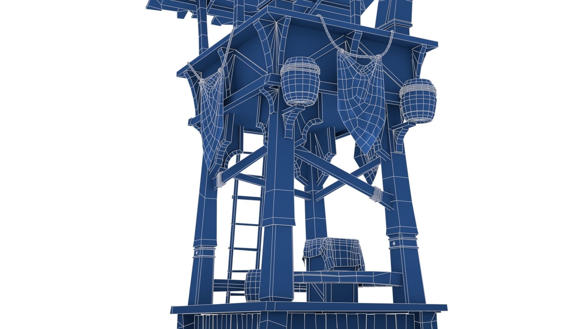 Wooden Watchtower Low-poly 3D model_29