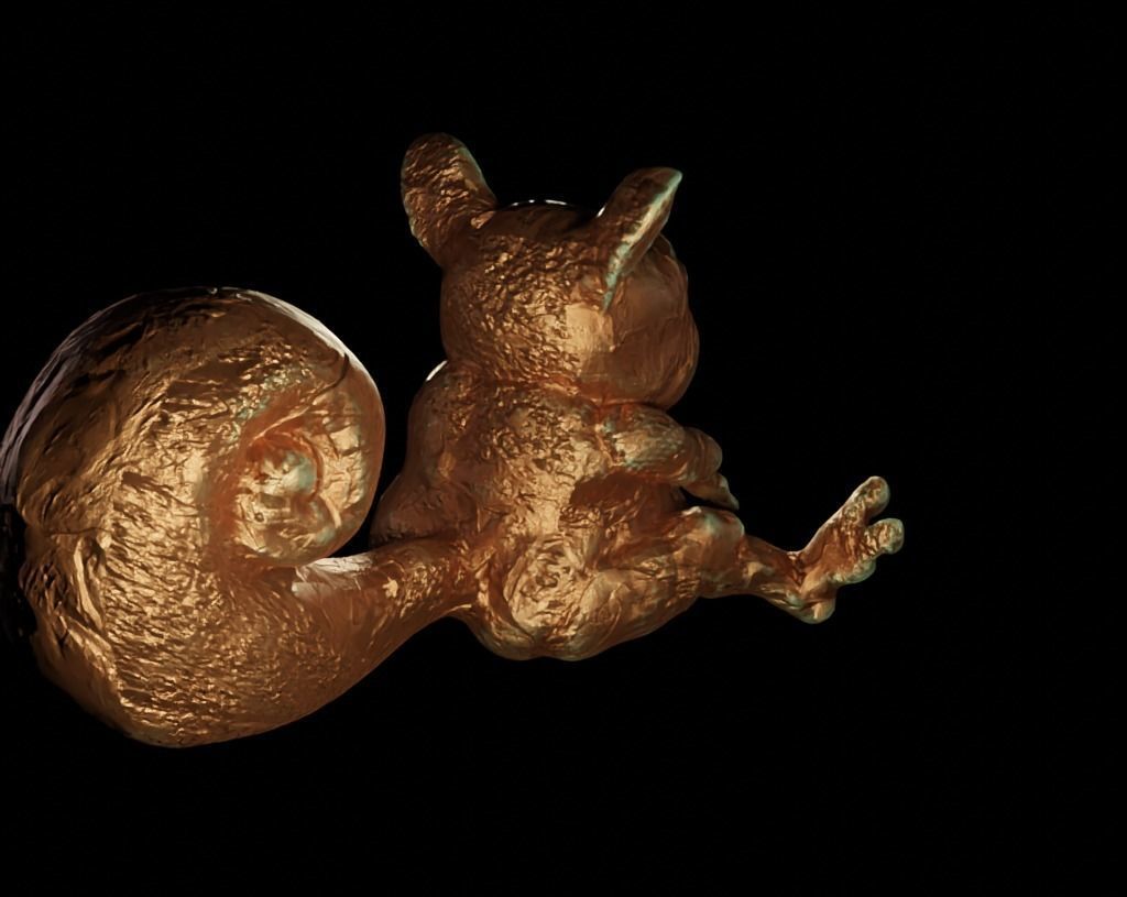 Antique Copper Statue of an Ancient Beast Low-poly 3D model_15