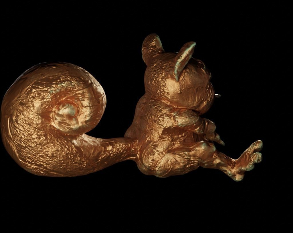 Antique Copper Statue of an Ancient Beast Low-poly 3D model_4