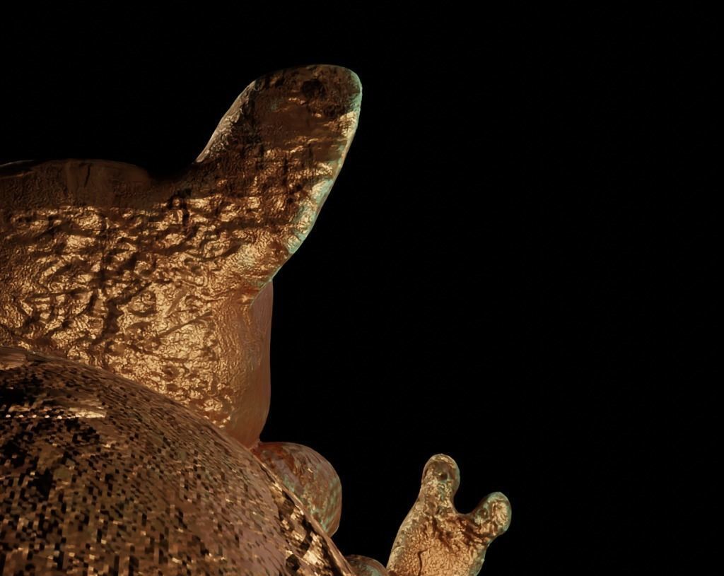 Antique Copper Statue of an Ancient Beast Low-poly 3D model_24