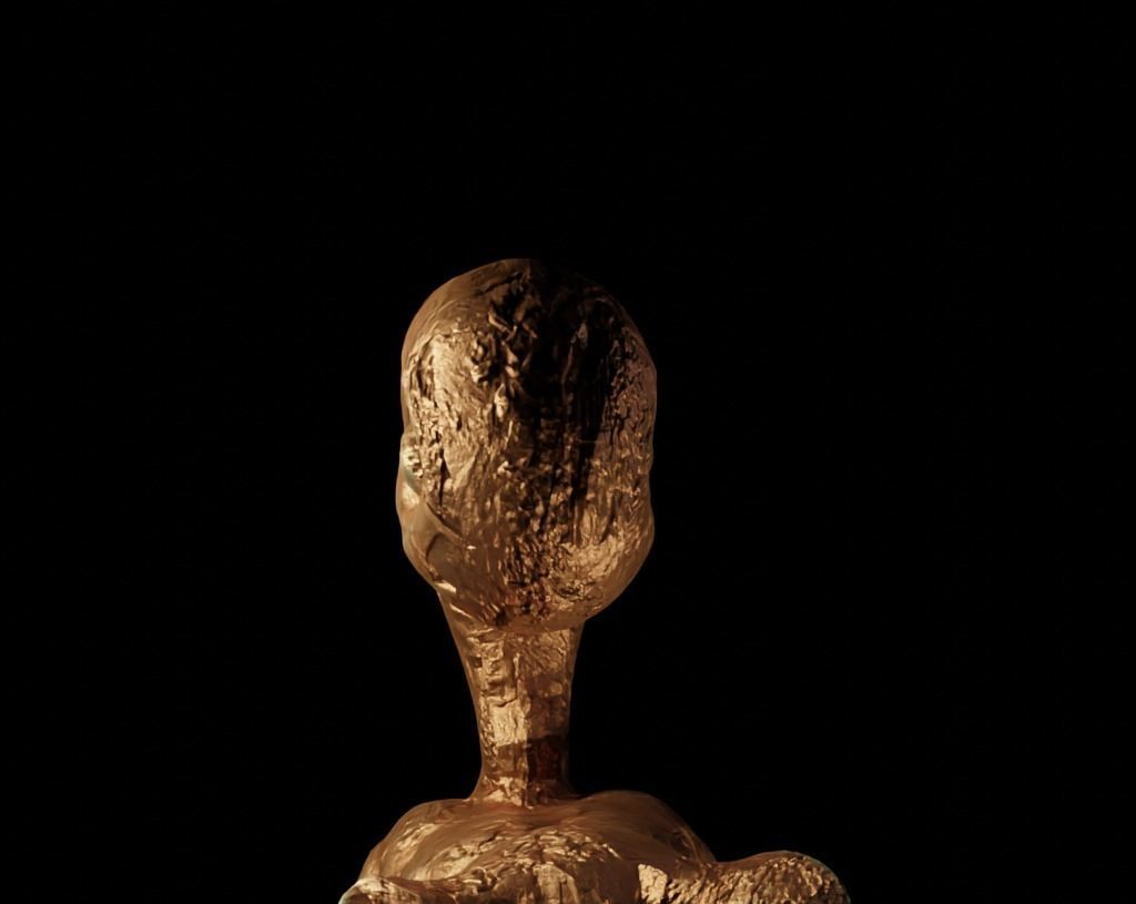 Antique Copper Statue of an Ancient Beast Low-poly 3D model_19