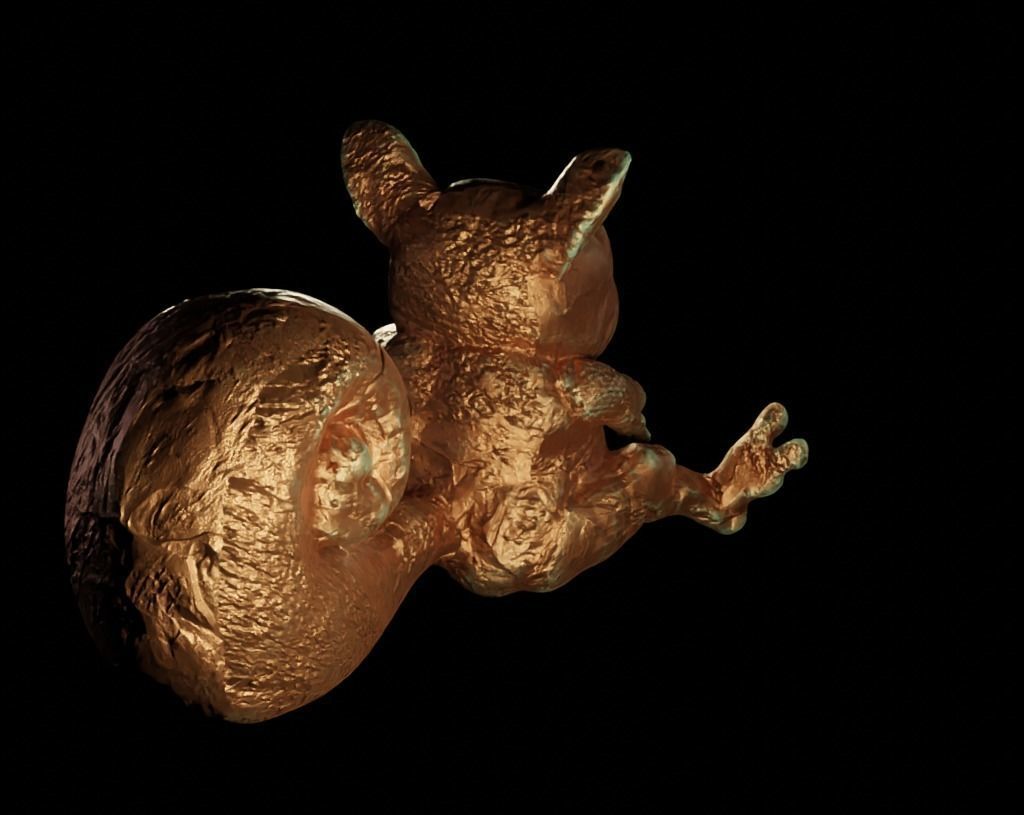 Antique Copper Statue of an Ancient Beast Low-poly 3D model_14