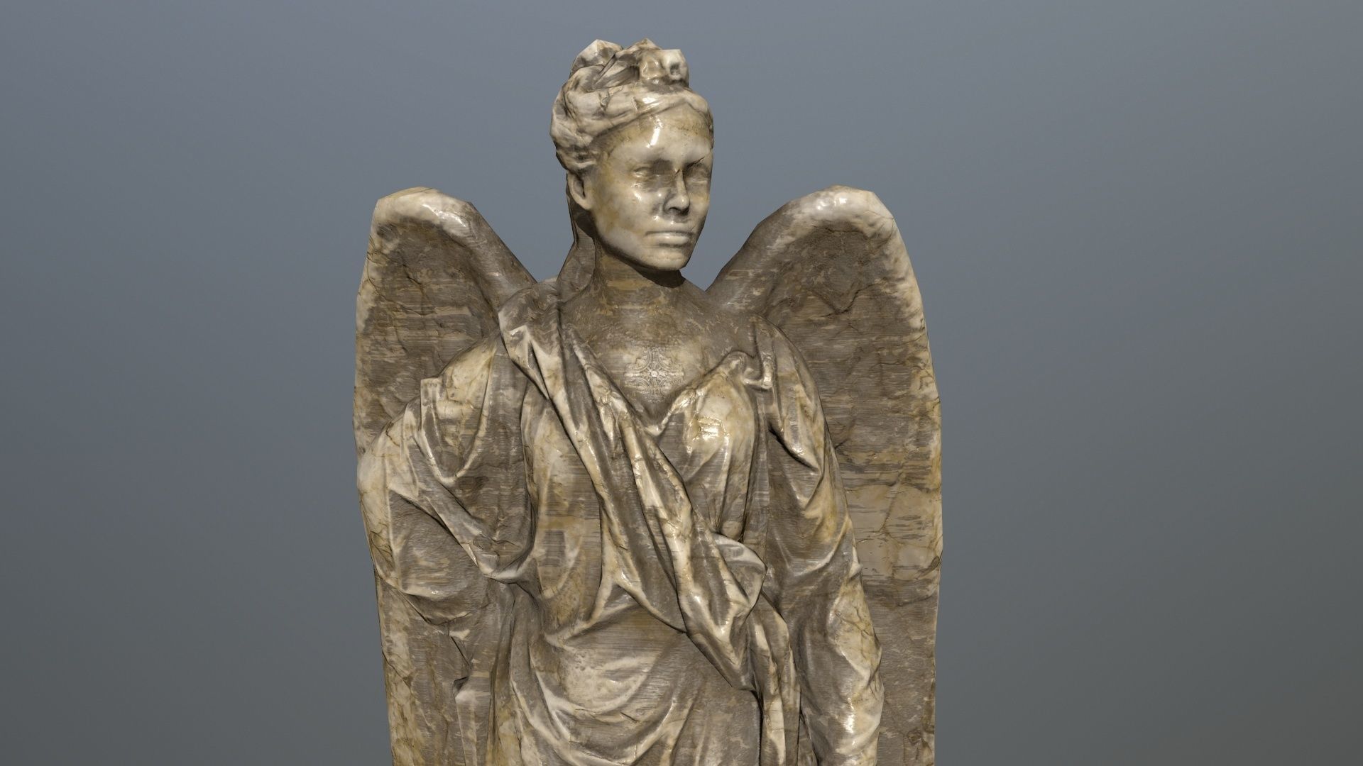 Angel Statue 5 Low-poly 3D model_7
