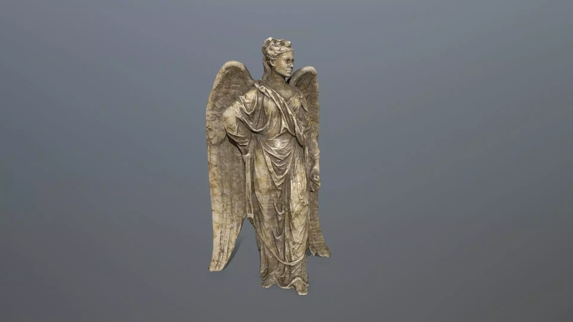 Angel Statue 5 Low-poly 3D model_0