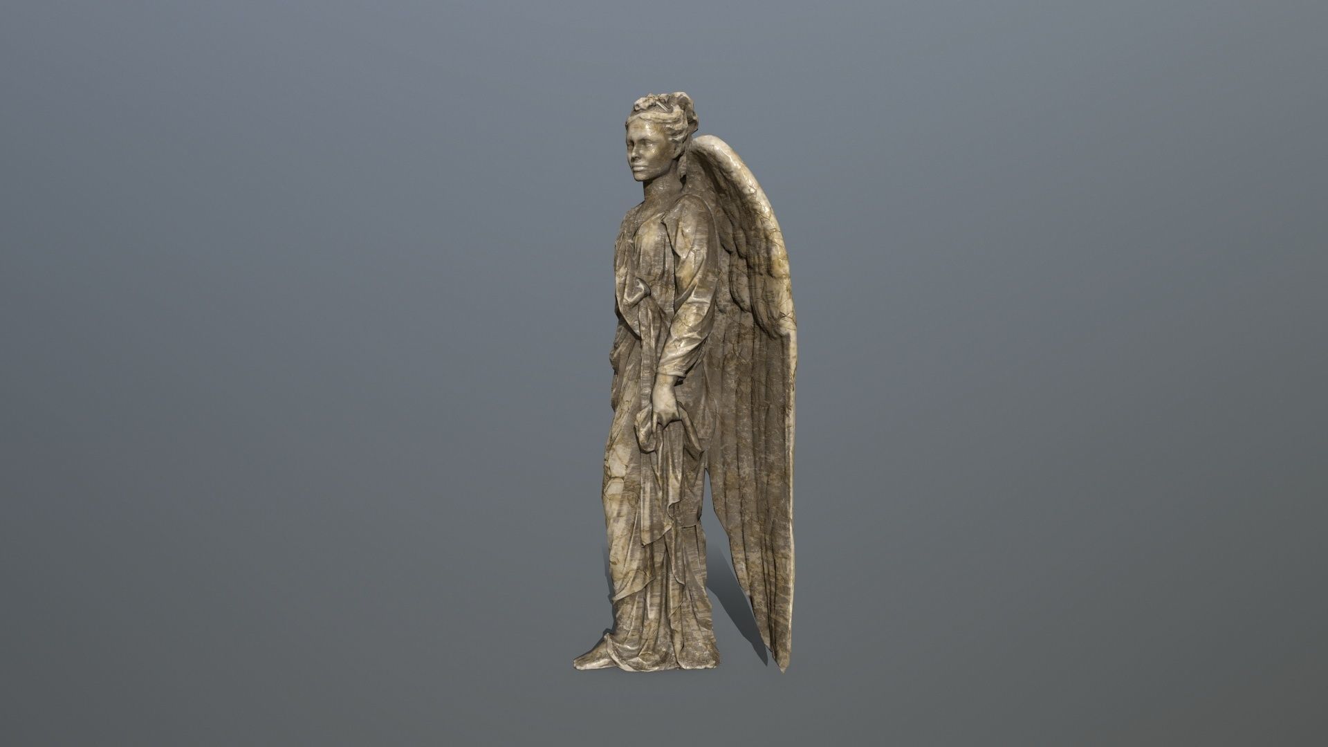 Angel Statue 5 Low-poly 3D model_5