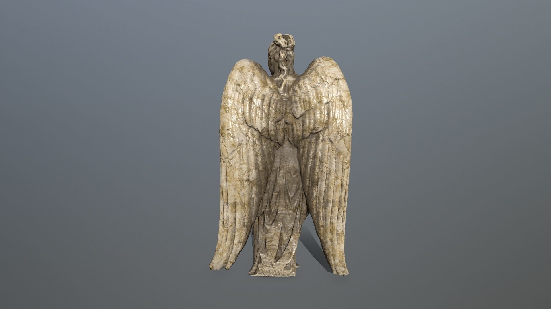 Angel Statue 5 Low-poly 3D model_3