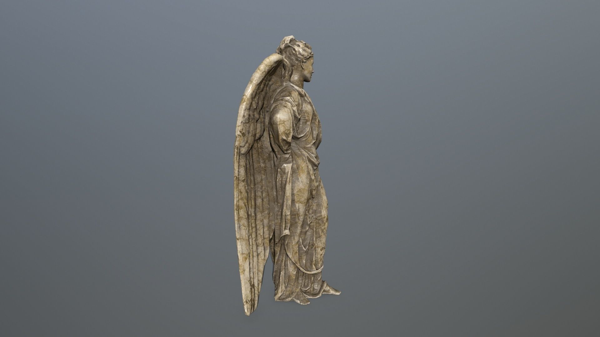 Angel Statue 5 Low-poly 3D model_1