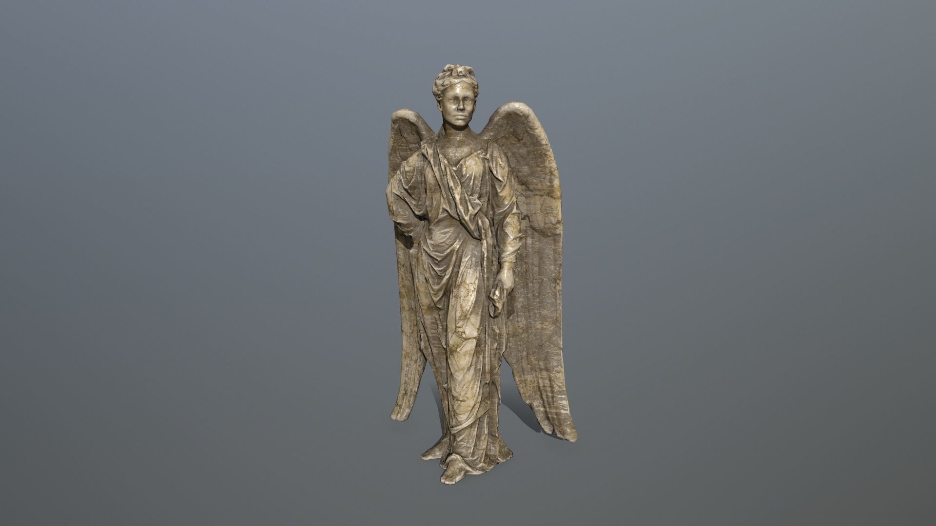Angel Statue 5 Low-poly 3D model_6