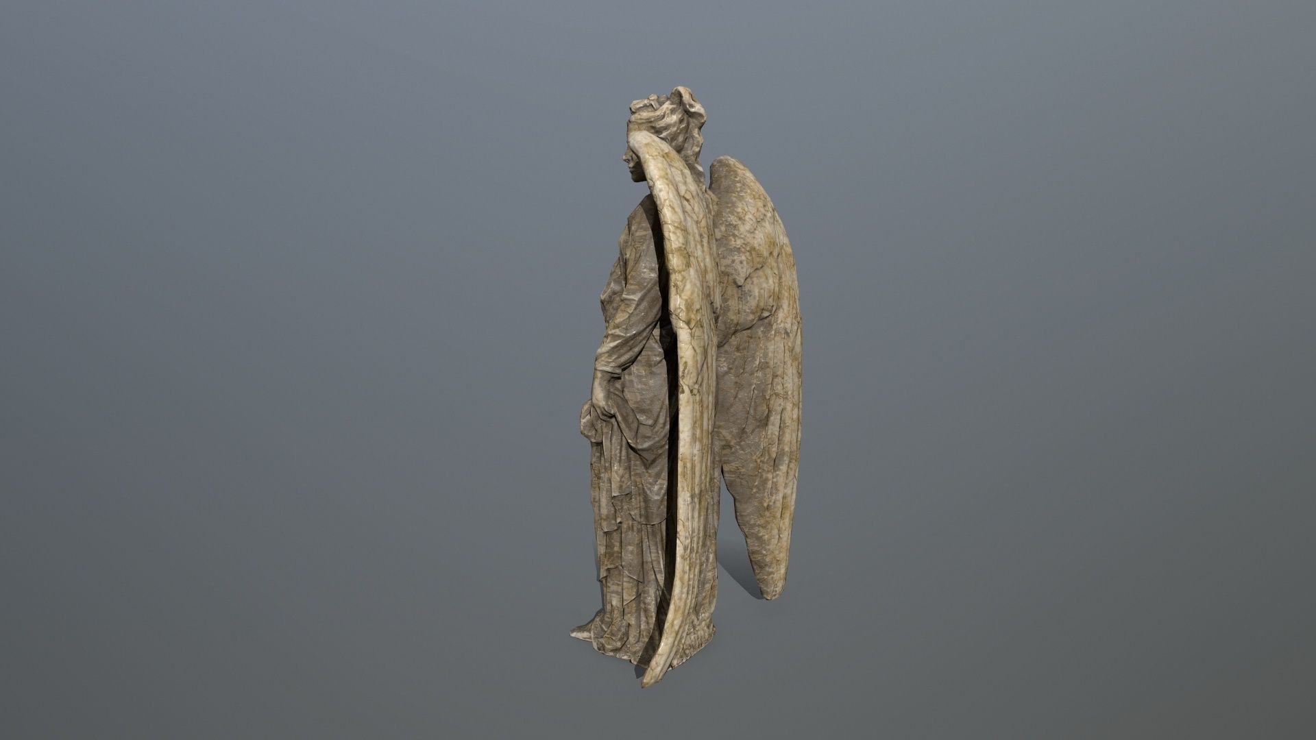 Angel Statue 5 Low-poly 3D model_4