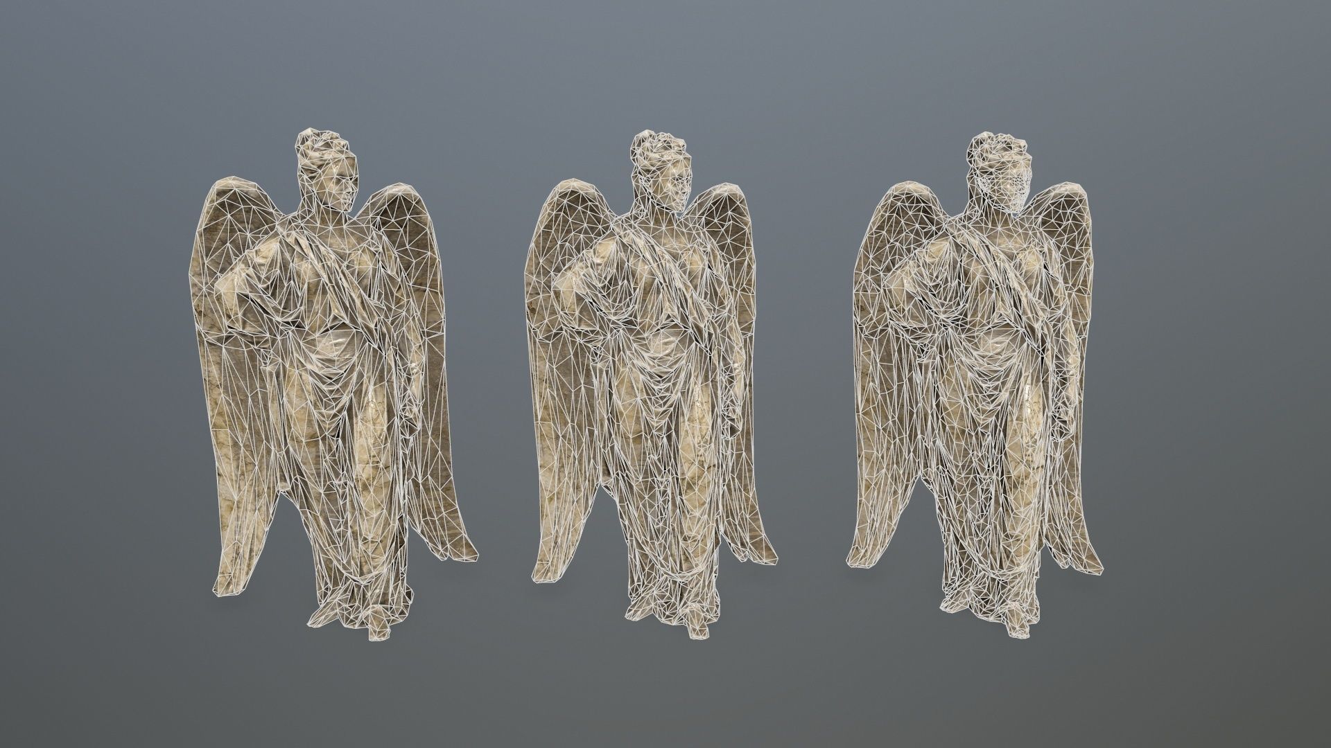 Angel Statue 5 Low-poly 3D model_9