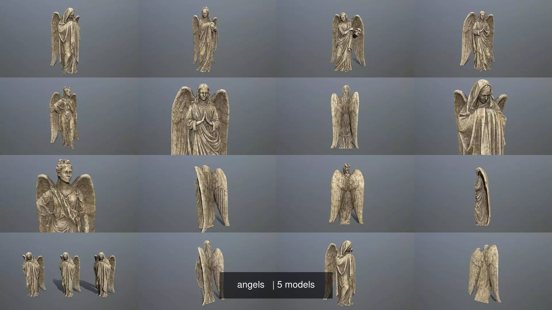 angels statue of angel 3D Model Collection_1