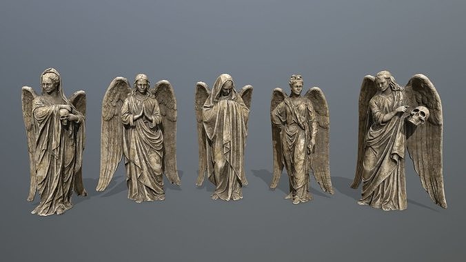 angels statue of angel 3D Model Collection