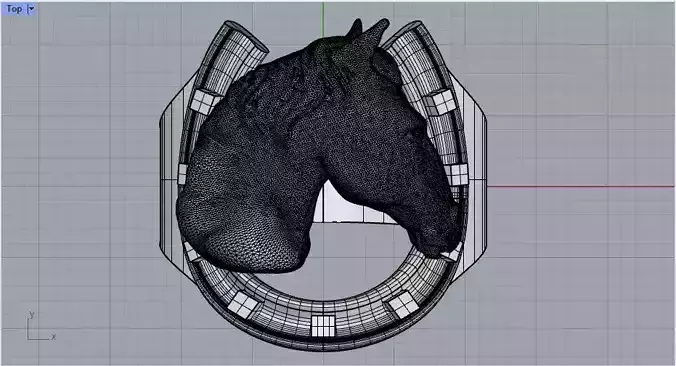 Horse and horse shoe ring