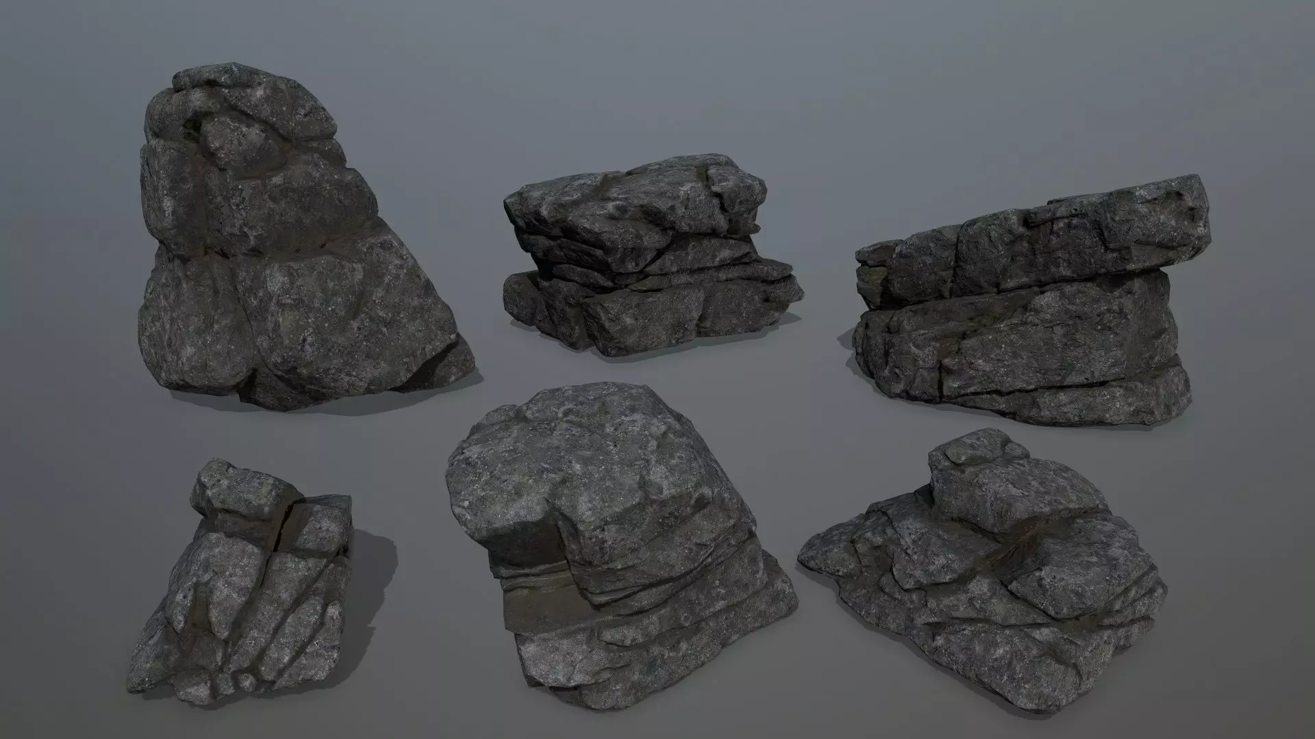 rocks rock Low-poly 3D model_0